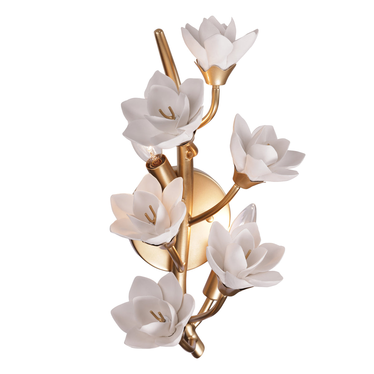 Petal to the Metal 2 Light Wall Sconce - French Gold