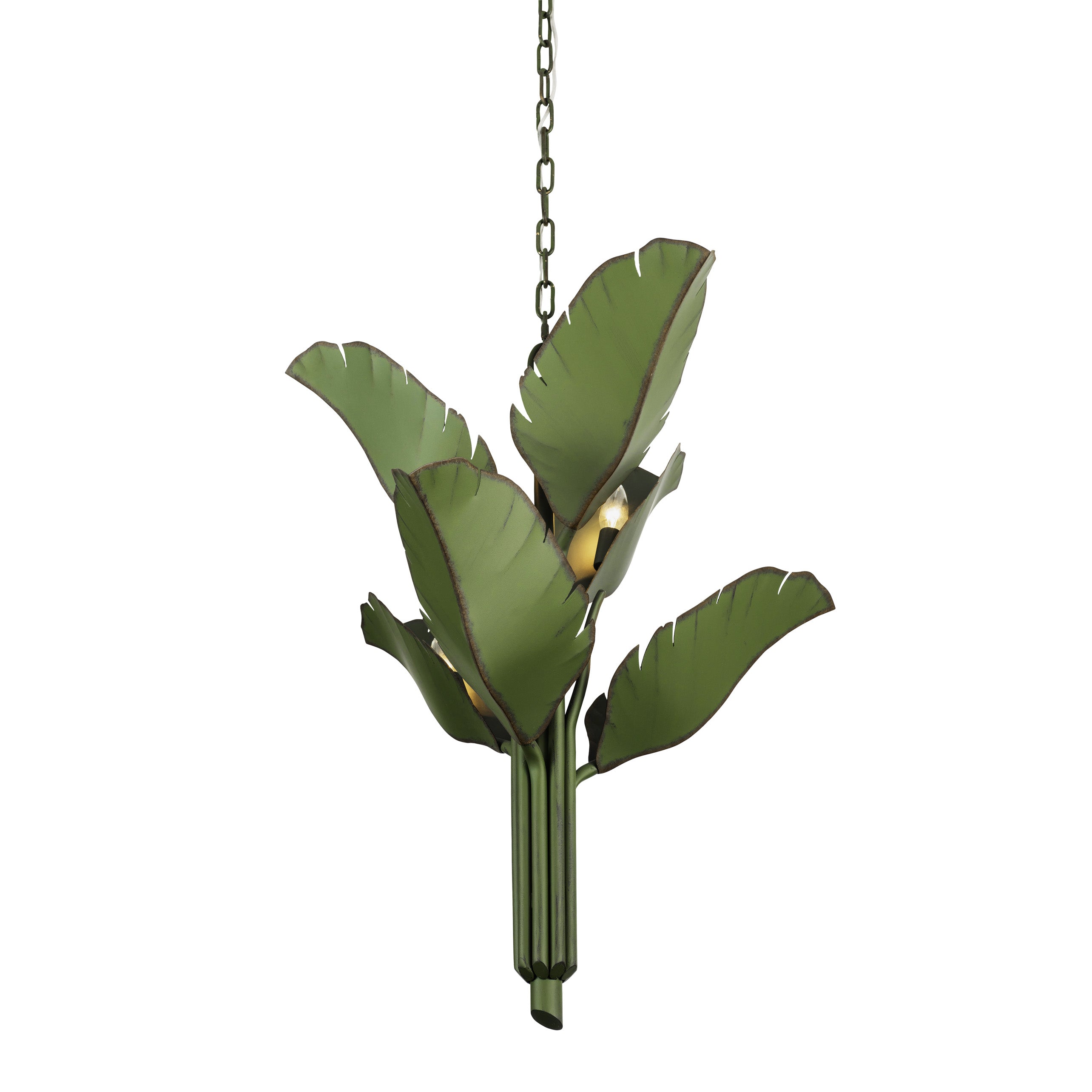 Banana Leaf 6-Light Chandelier - Natural Green