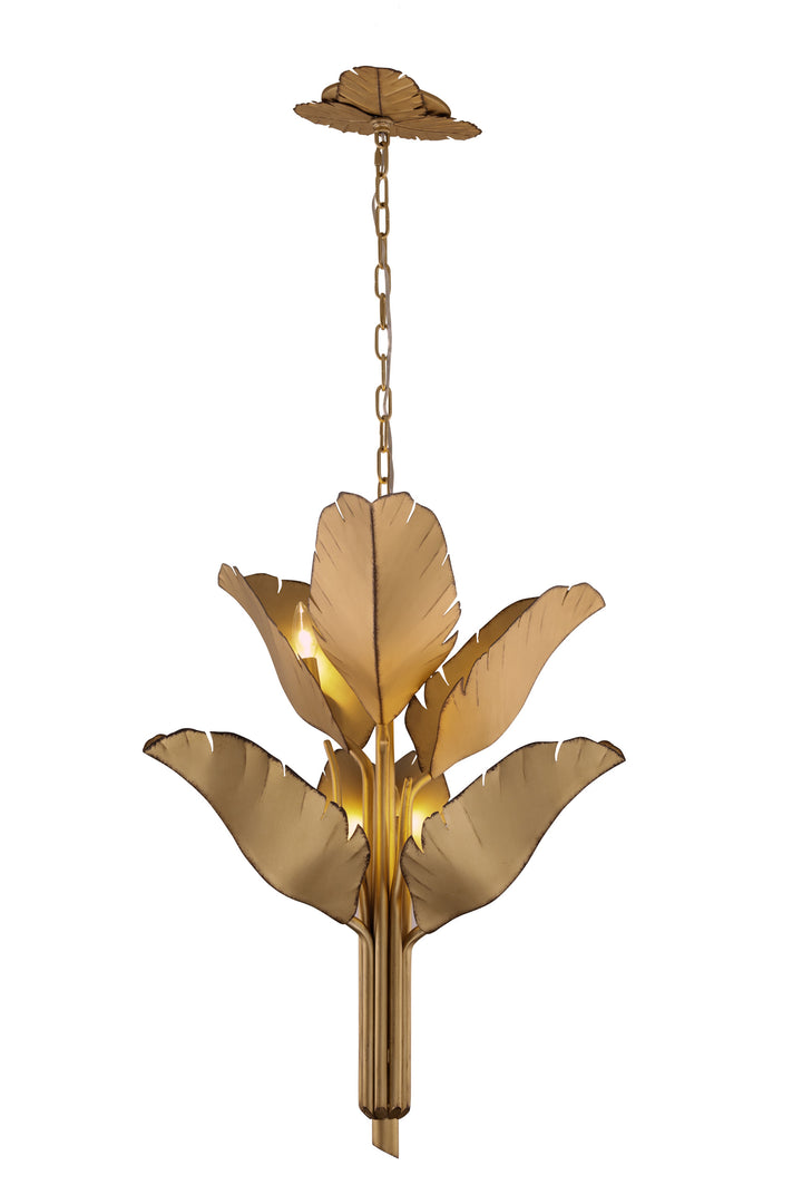 Banana Leaf 901C06GO 6-Light Chandelier - Gold