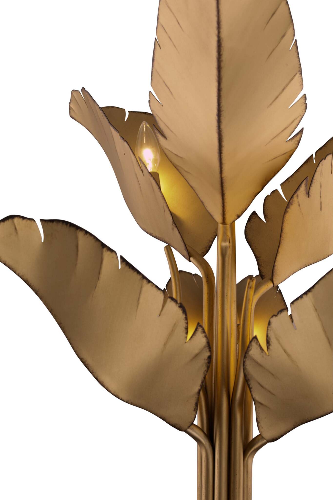 Banana Leaf 6 Light Chandelier - Gold