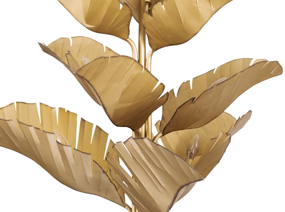 Banana Leaf 901C09GO 9-Light Chandelier - Gold