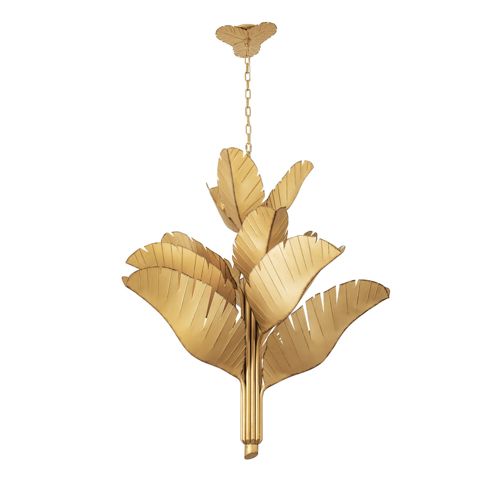 Banana Leaf 901C12GO 12-Light Chandelier - Gold