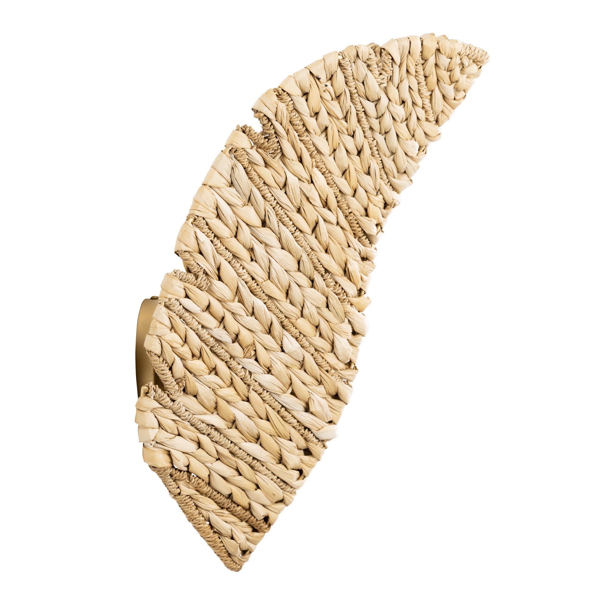 Banana Leaf 2 Light Sconce - French Gold/Natural Seagrass