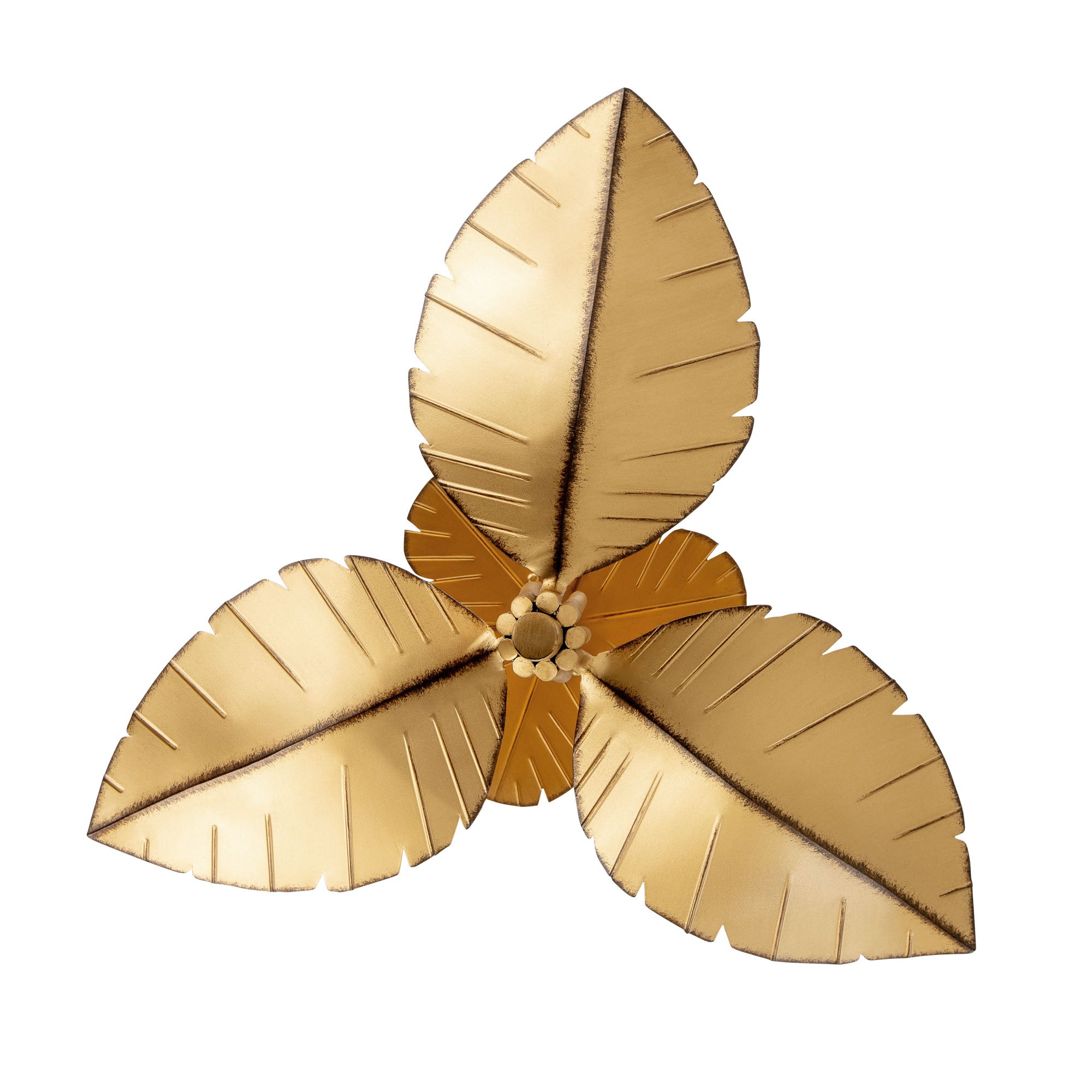 Banana Leaf 3 Light Semi-Flush - Gold/Dark Edging