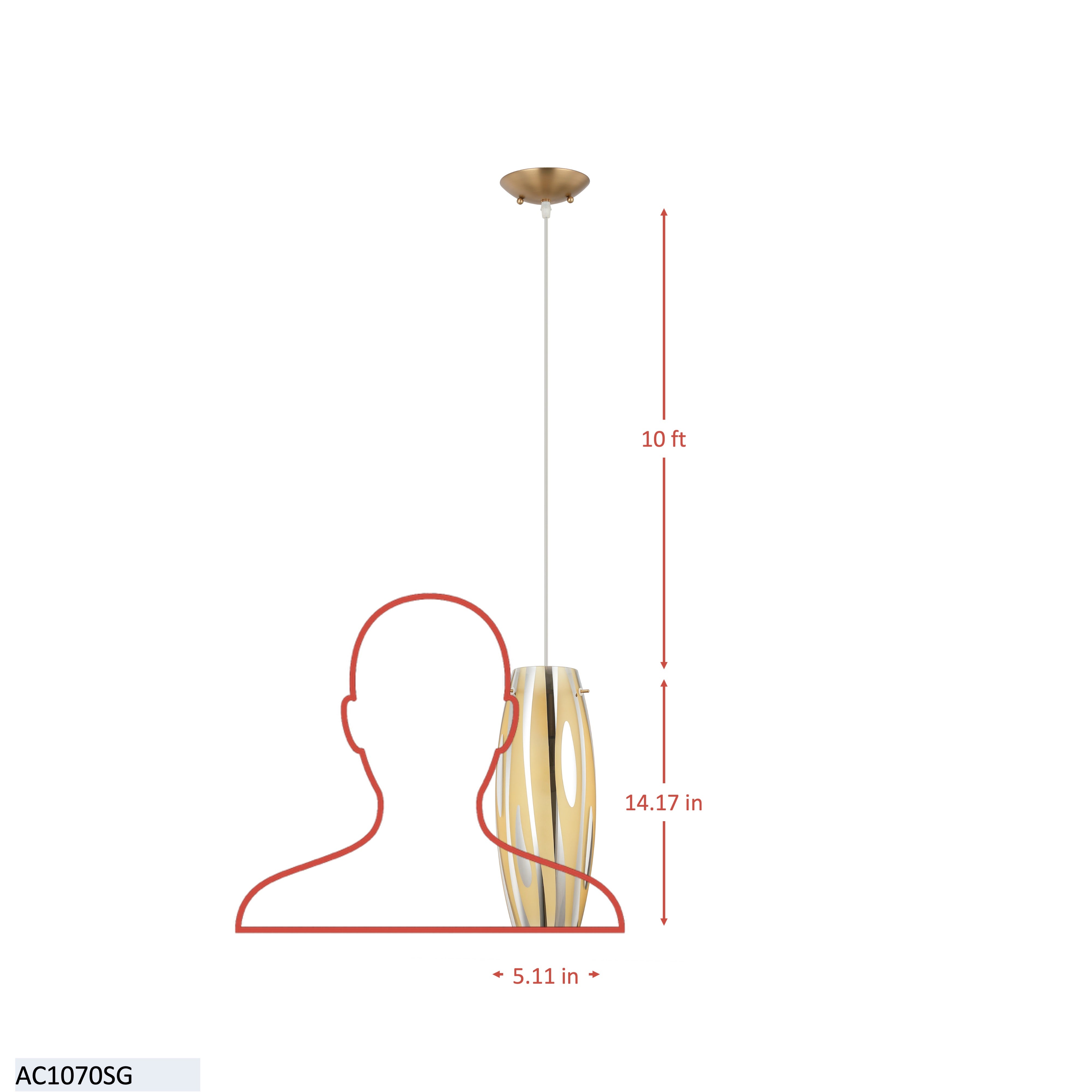 Chroman Empire 1-Light Mini Pendant - Satin Gold