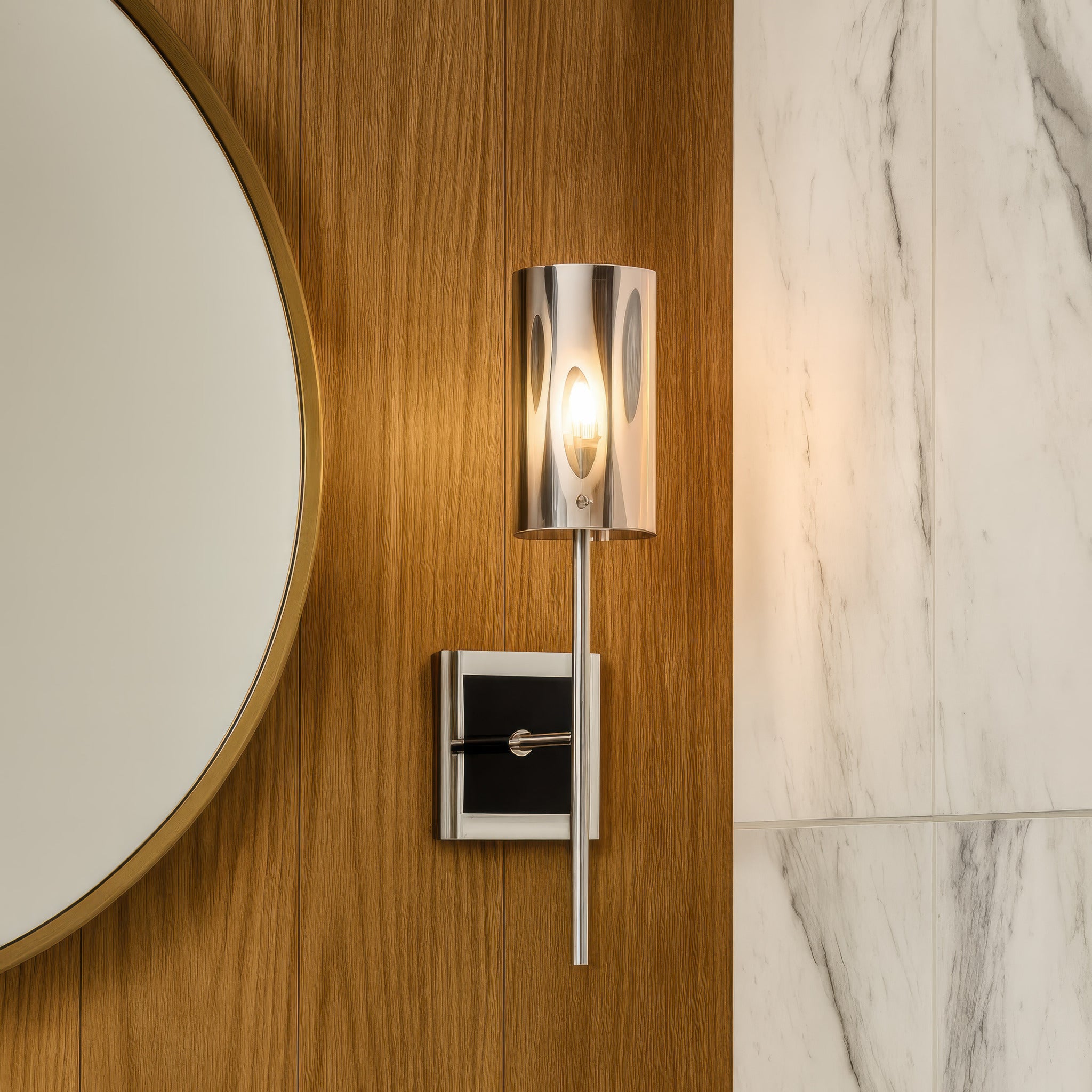 Chroman Empire 1 Light Sconce - Chrome