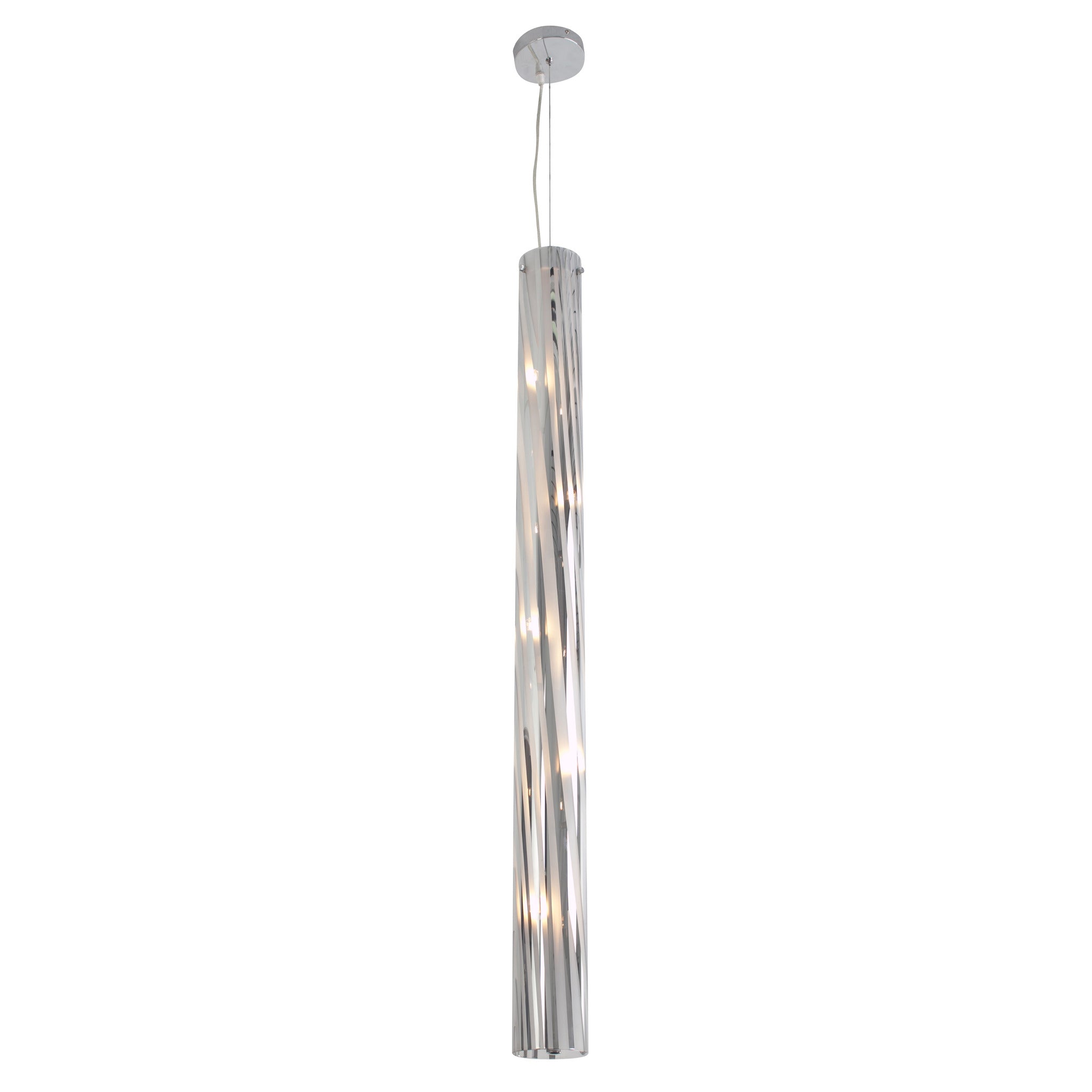 Chroman Empire 5 Light Tall Cylinder Pendant - Chrome