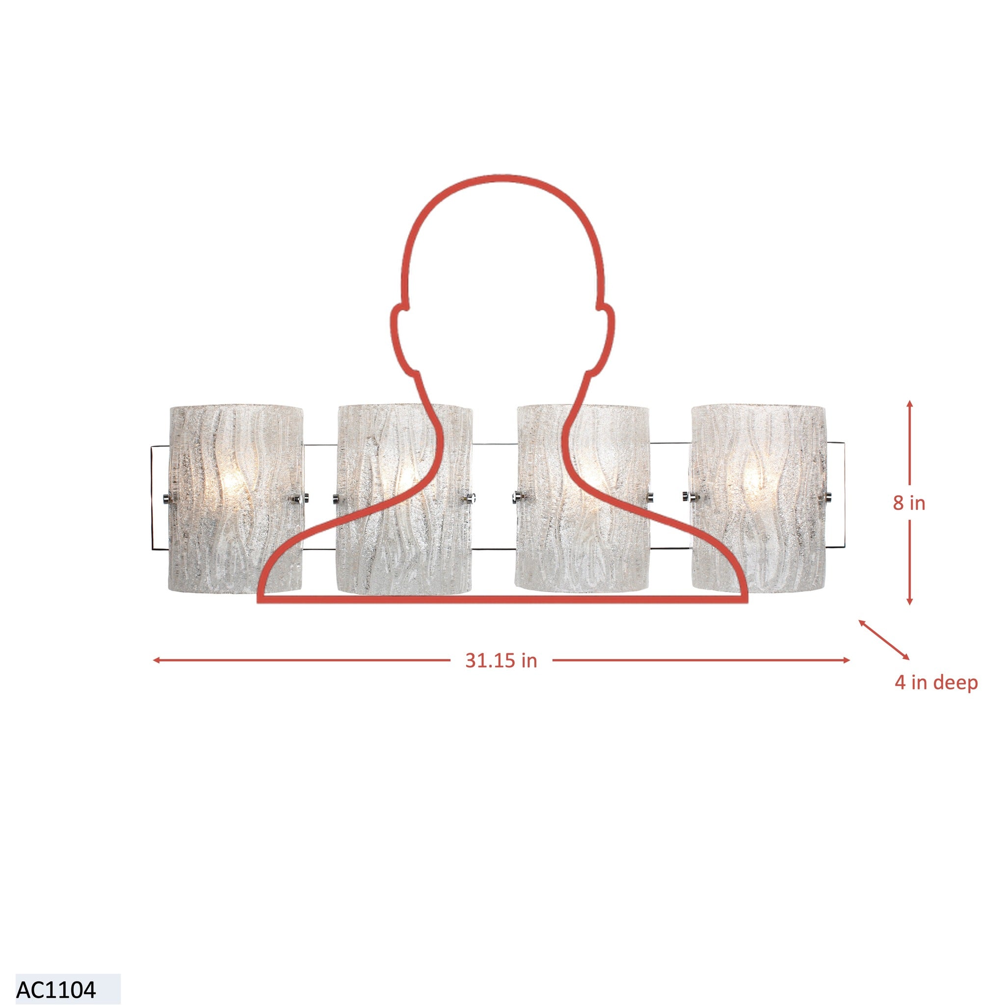 Brilliance 4 Light Bath - Chrome