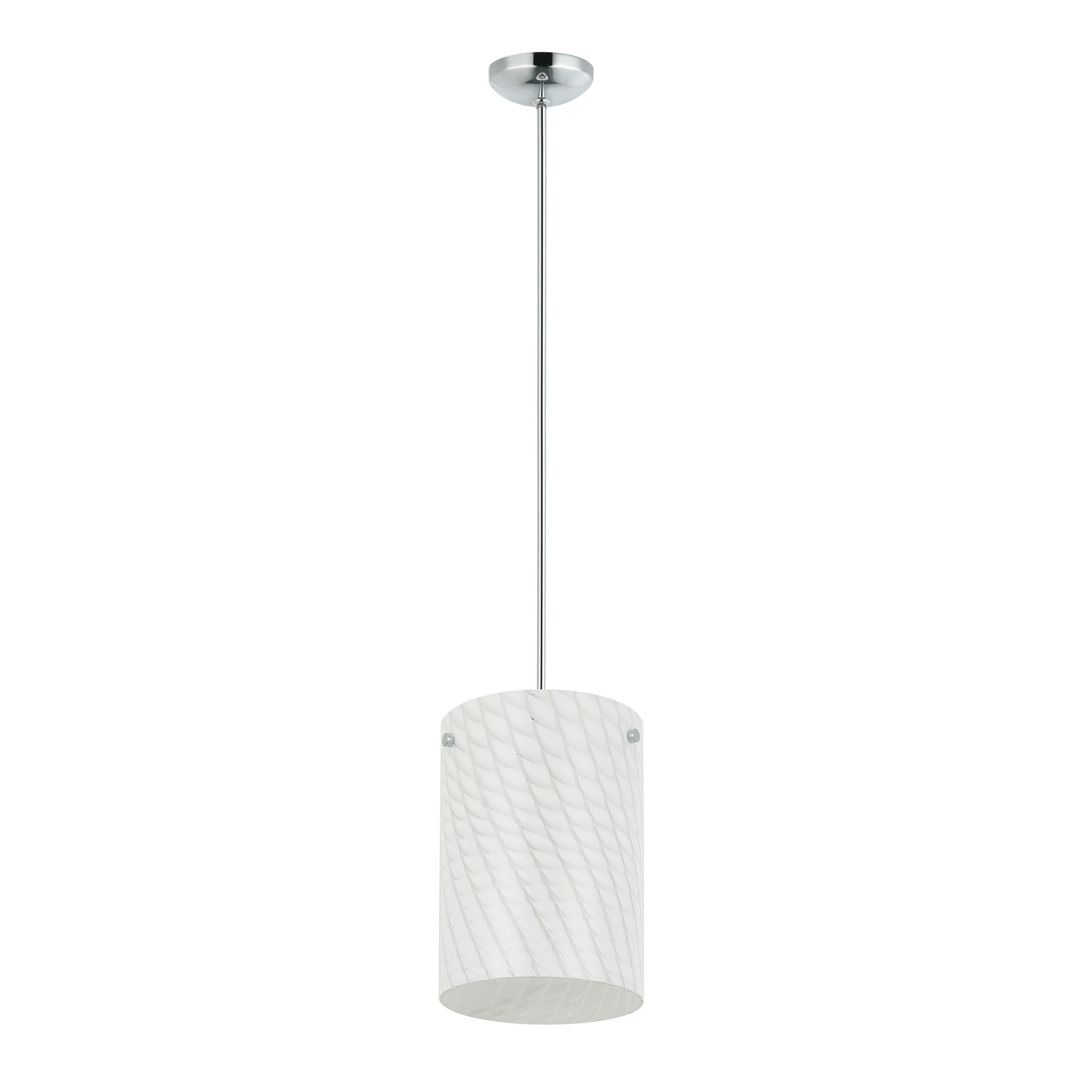 Swirled 1 Light Pendant - Chrome