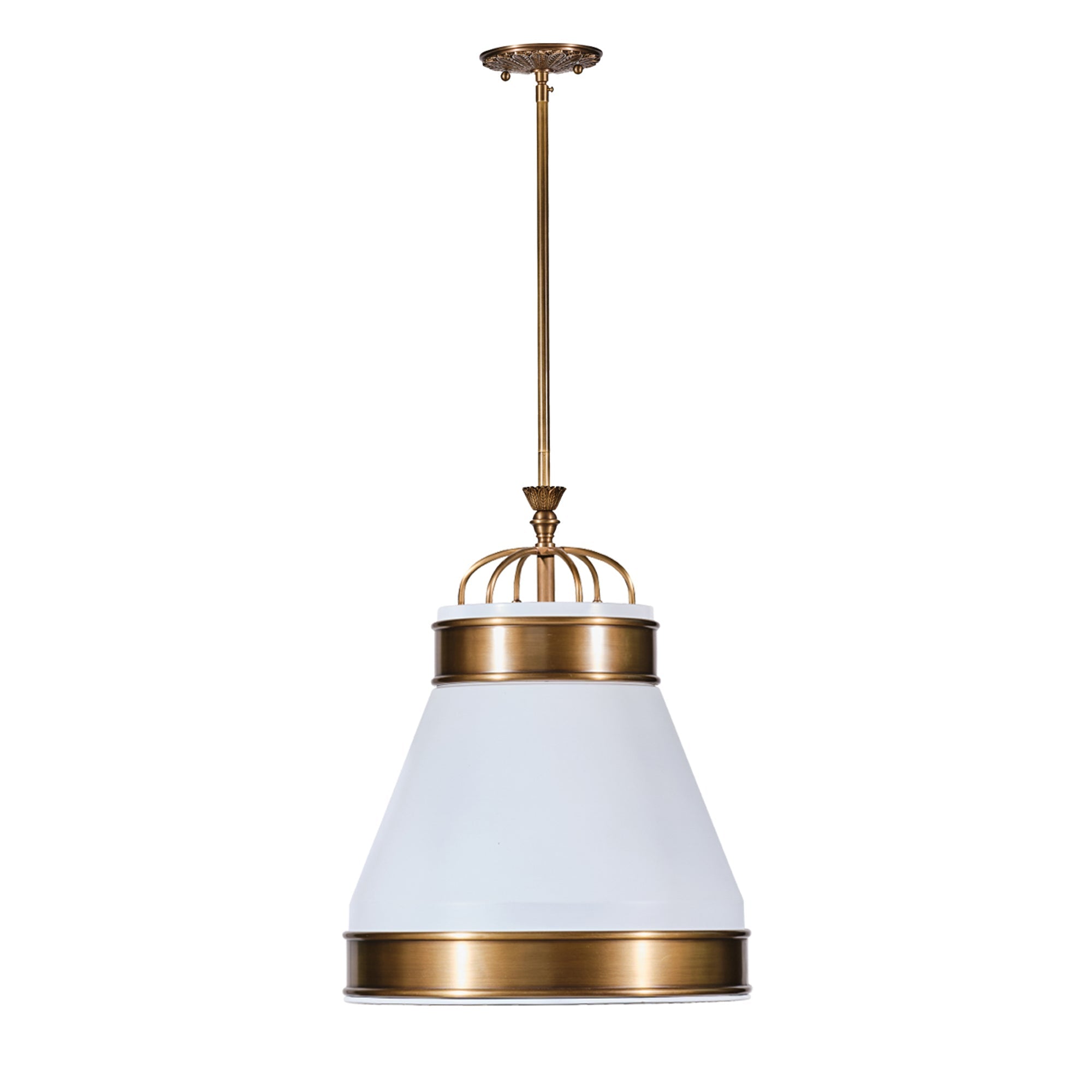 Savarin 1-Light Medium Pendant - Heritage White/Heritage Bronze
