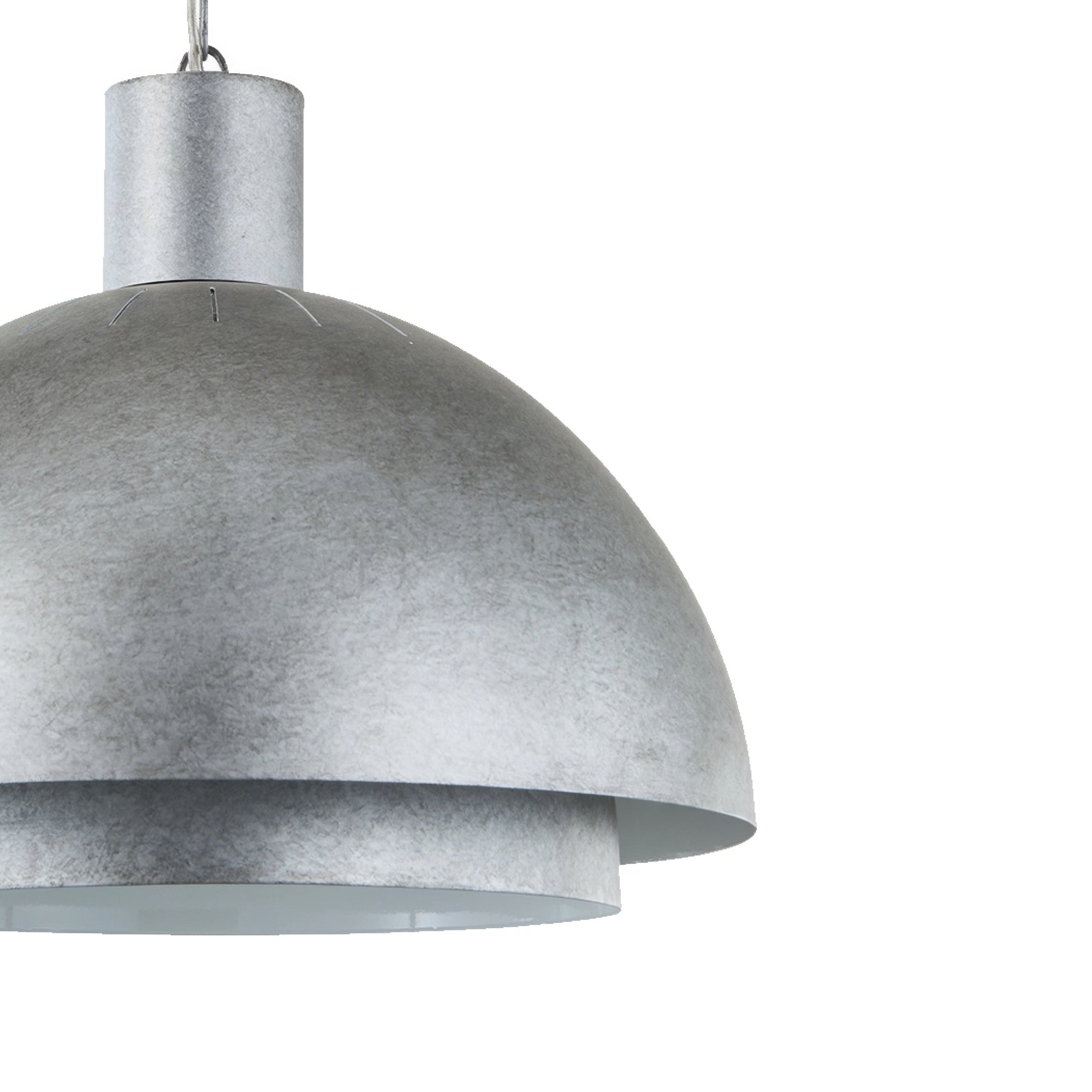 Birchton Weathered Galvanized Large Farmhouse Pendant