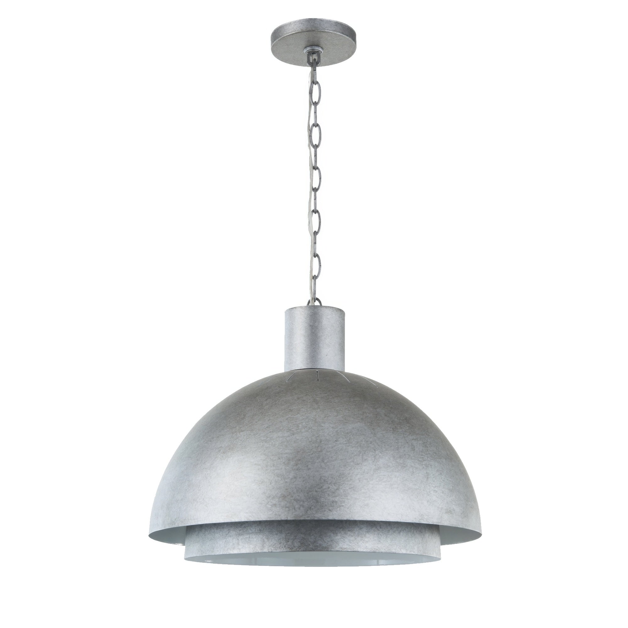 Birchton Weathered Galvanized Large Farmhouse Pendant