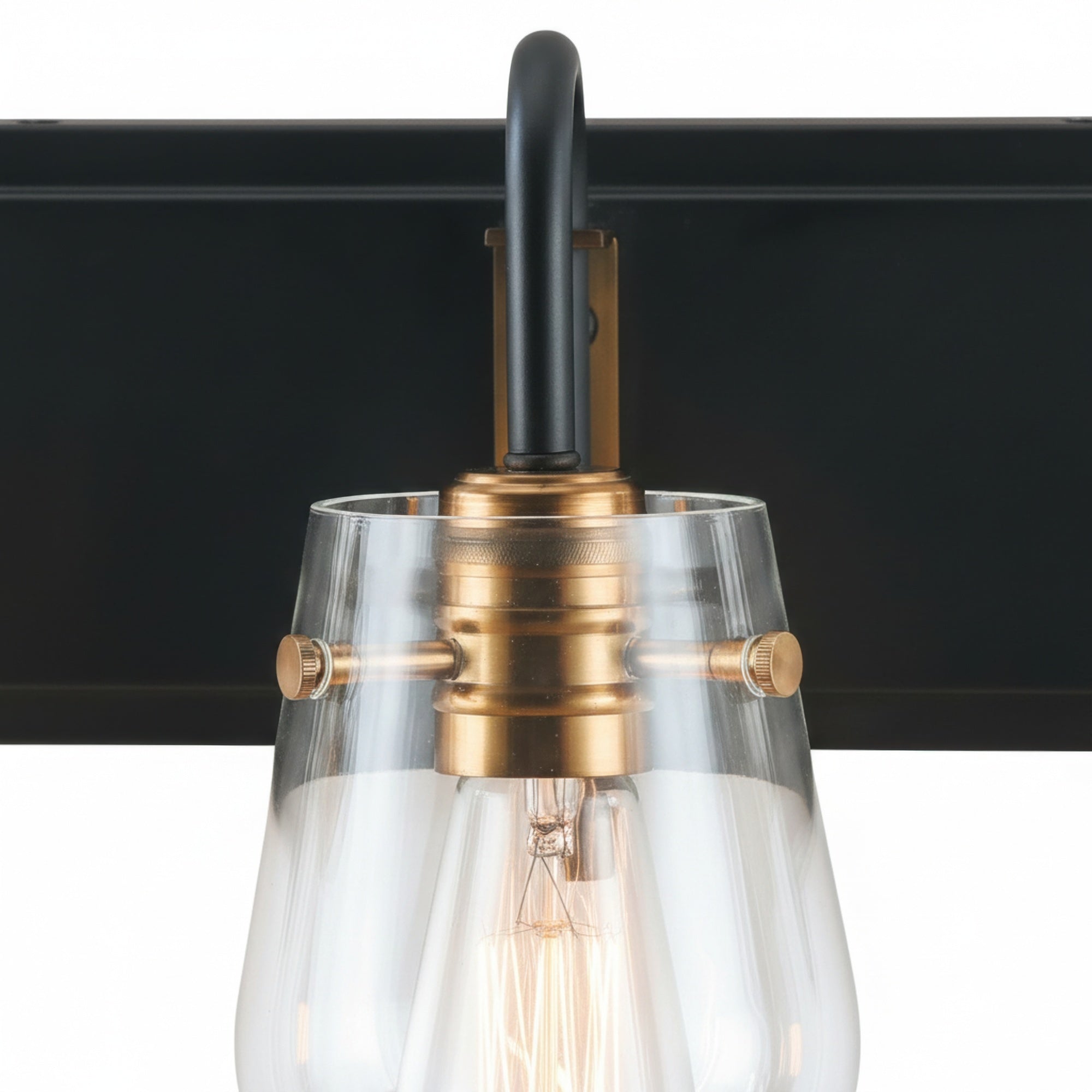 Bromyard Foundry Aged Brass and Matte Black Two Light Bath Vanity