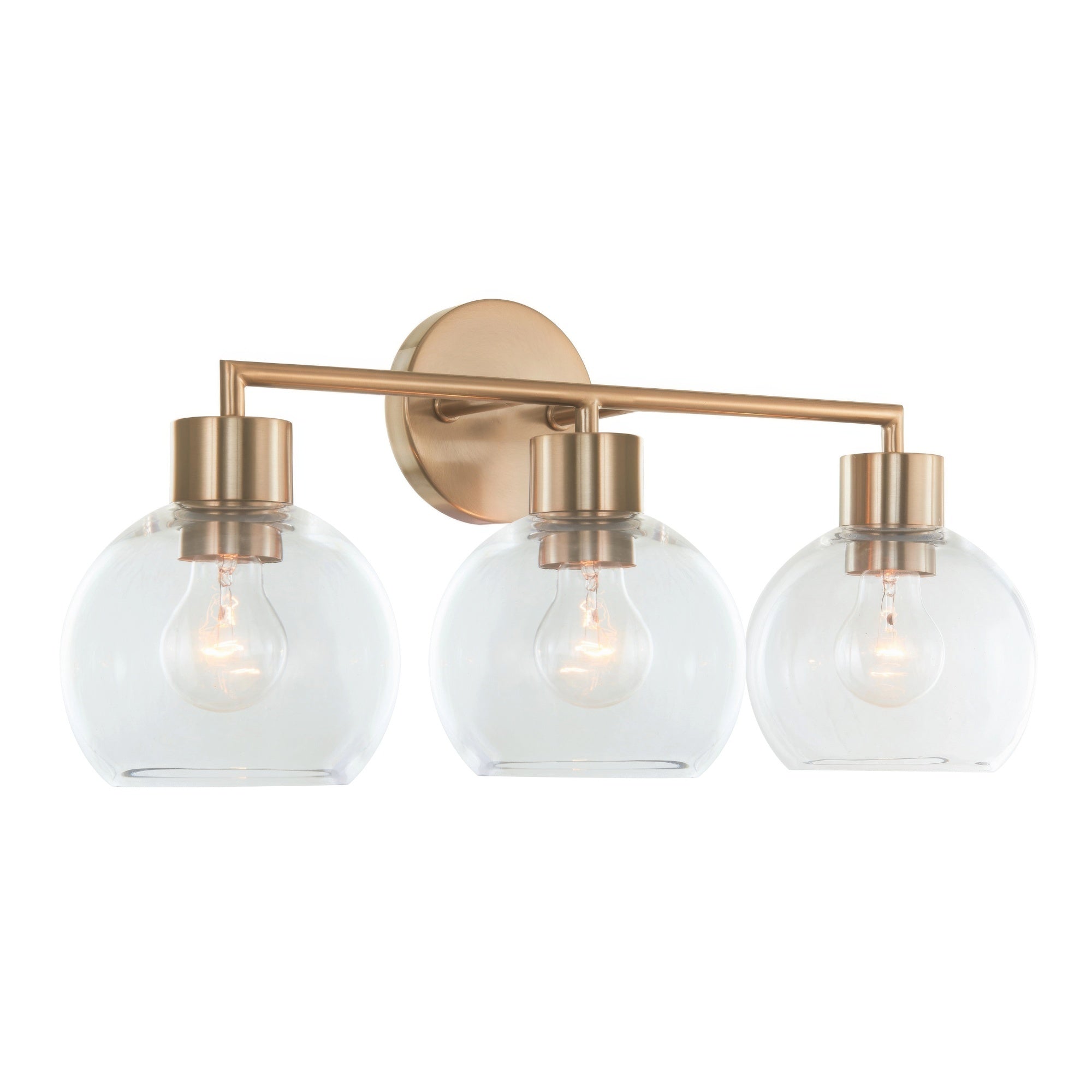 Cortona On Trend Brushed Brass Three Light Bath Vanity