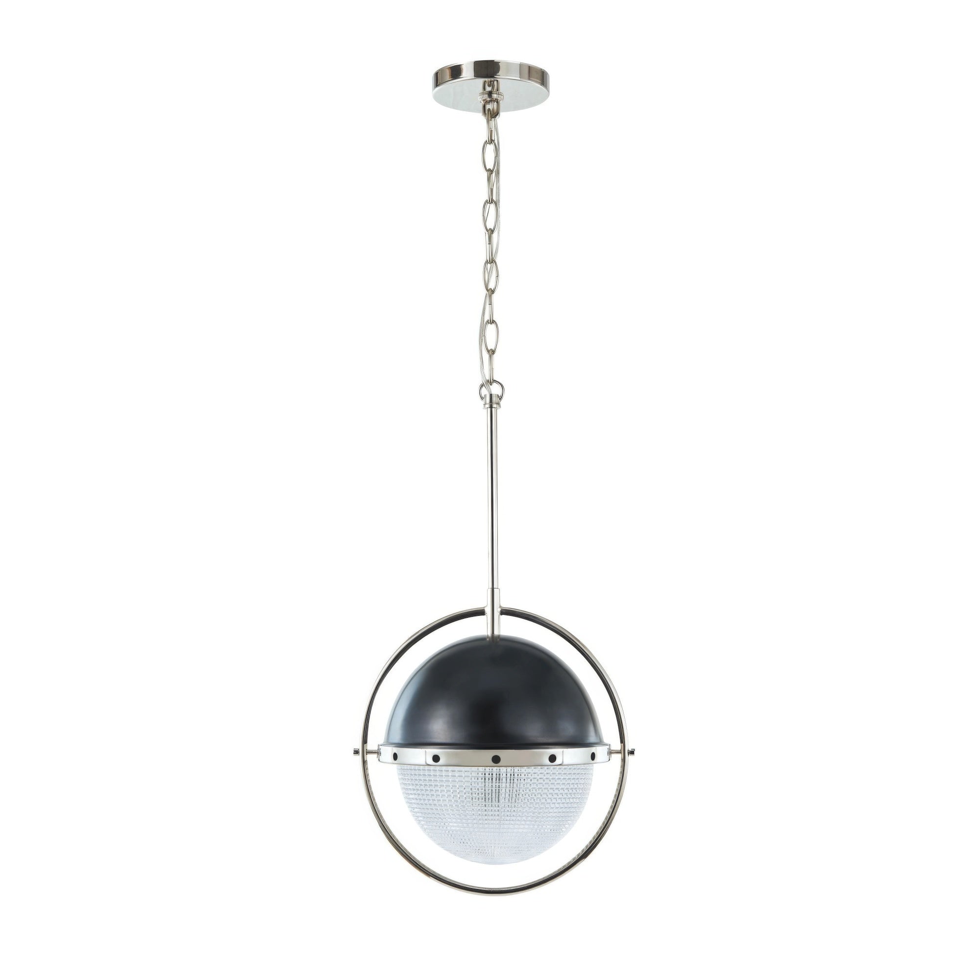 Coventry Tailored Polished Nickel with Aged Iron Pendant