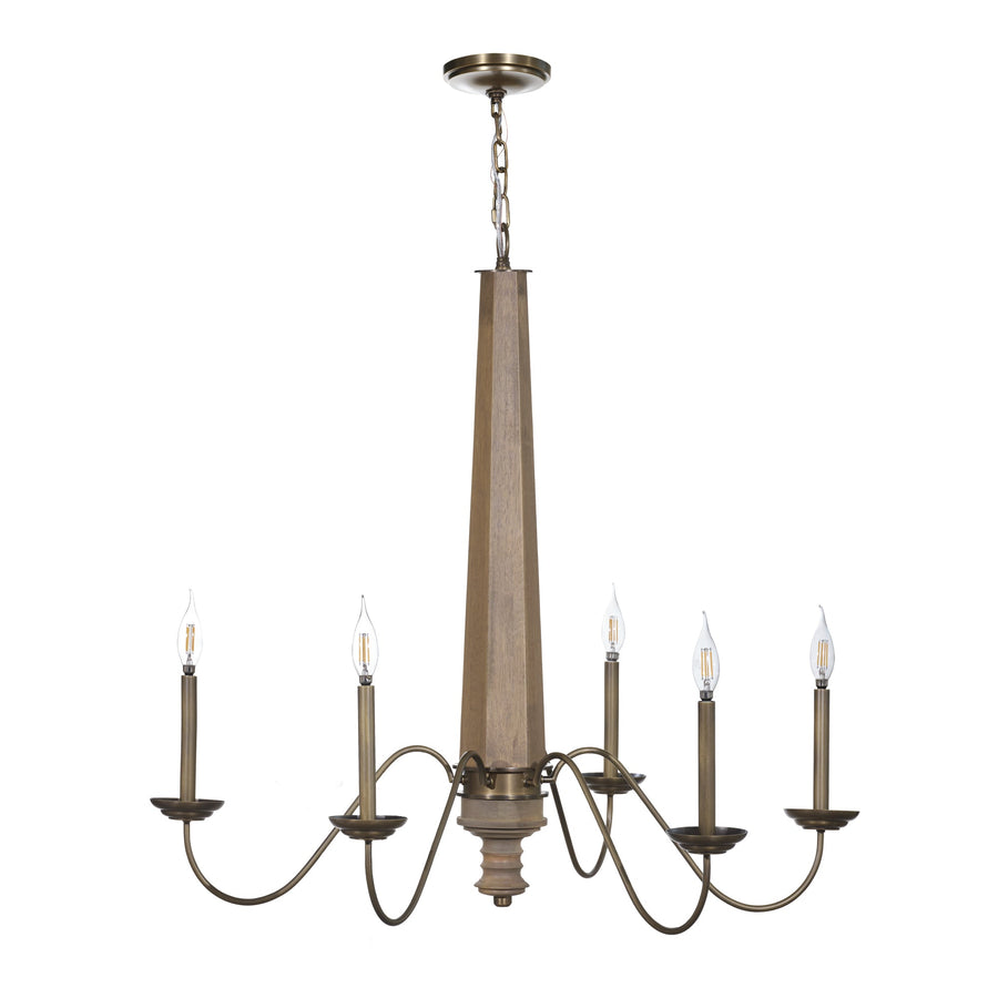 Dinner at 545C05BRZ 5-Lt Chandelier - Heritage Bronze
