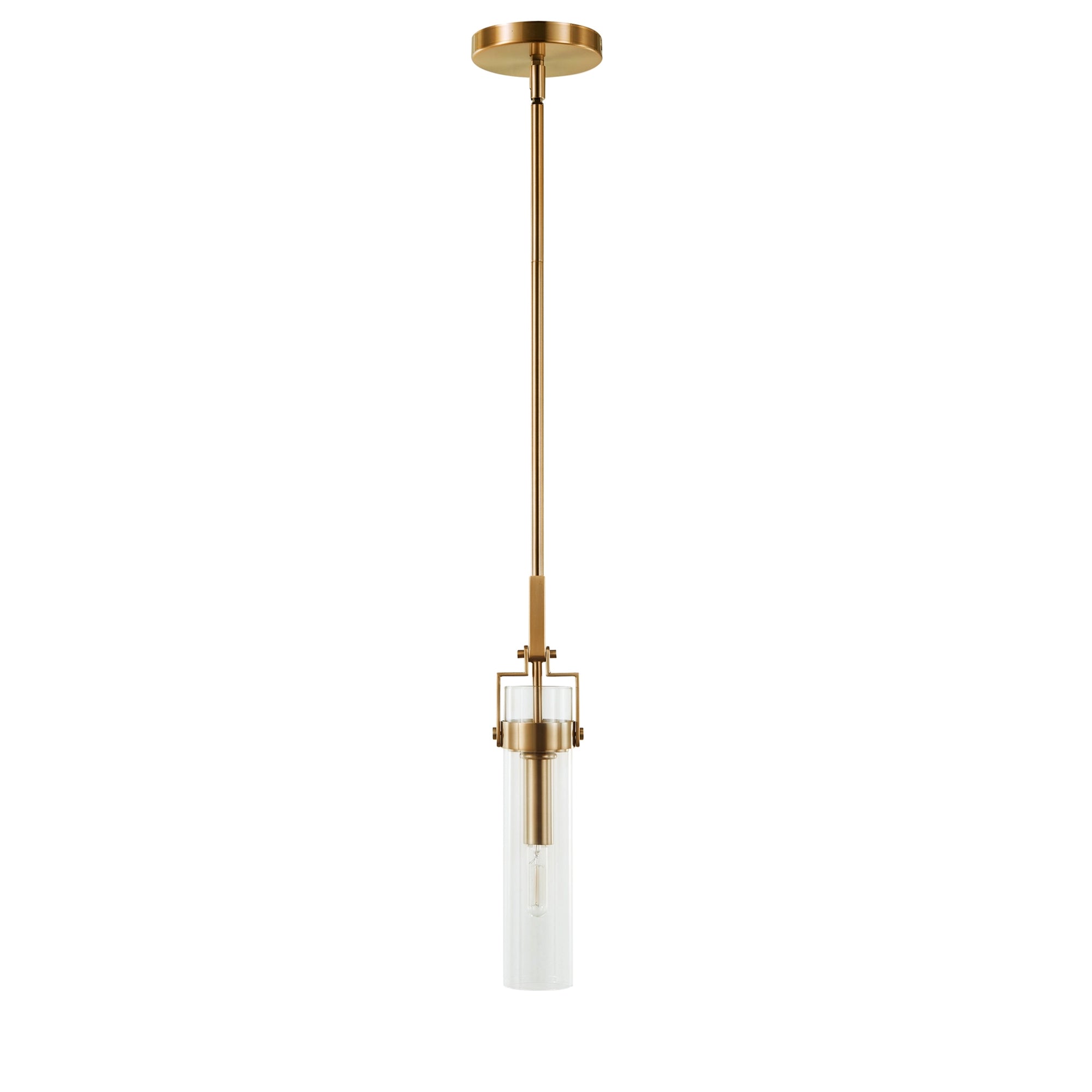 Foxwich Modern Industrial Brushed Brass Pendant