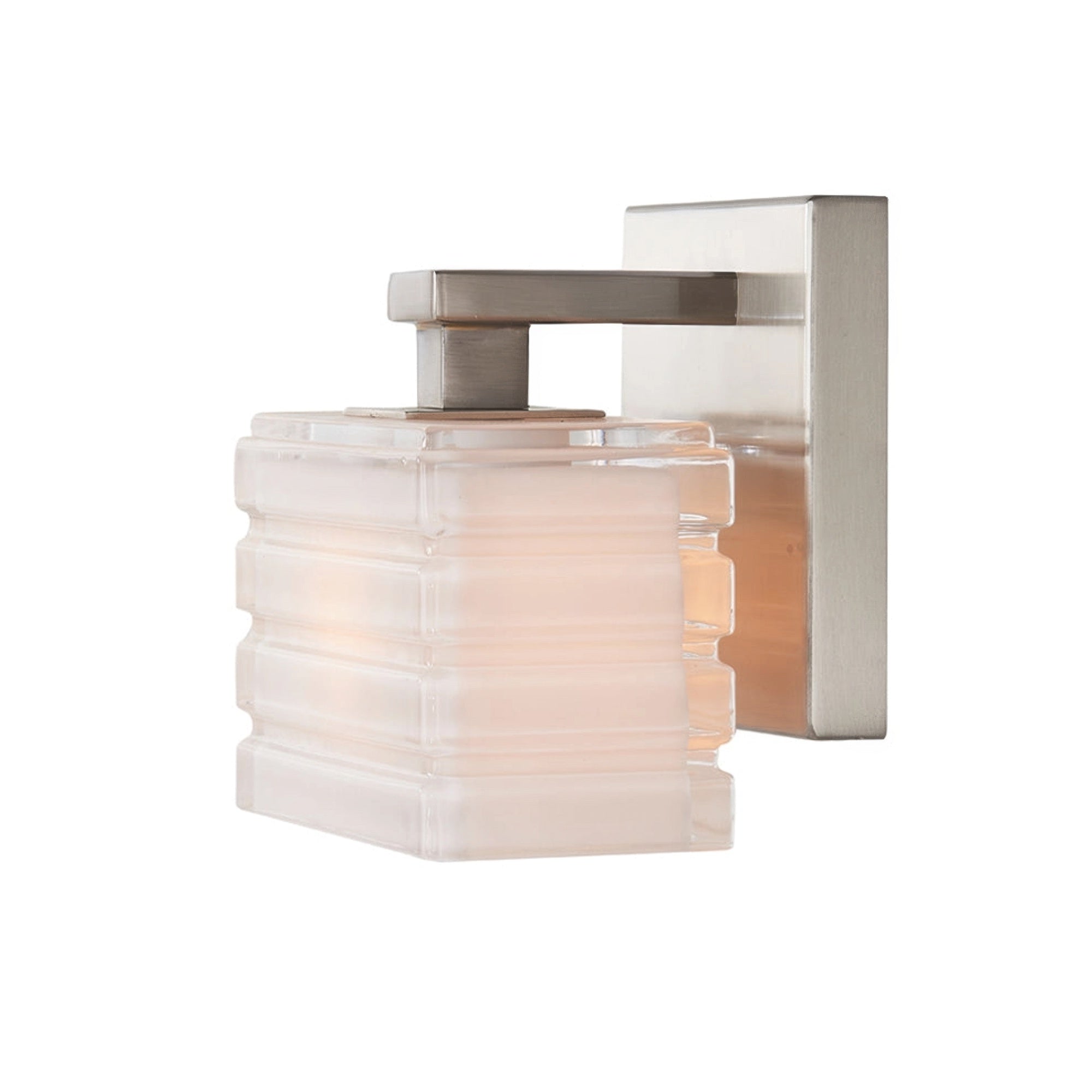 Sardinia On Trend Brushed Nickel Wall Light Single Bath Vanity
