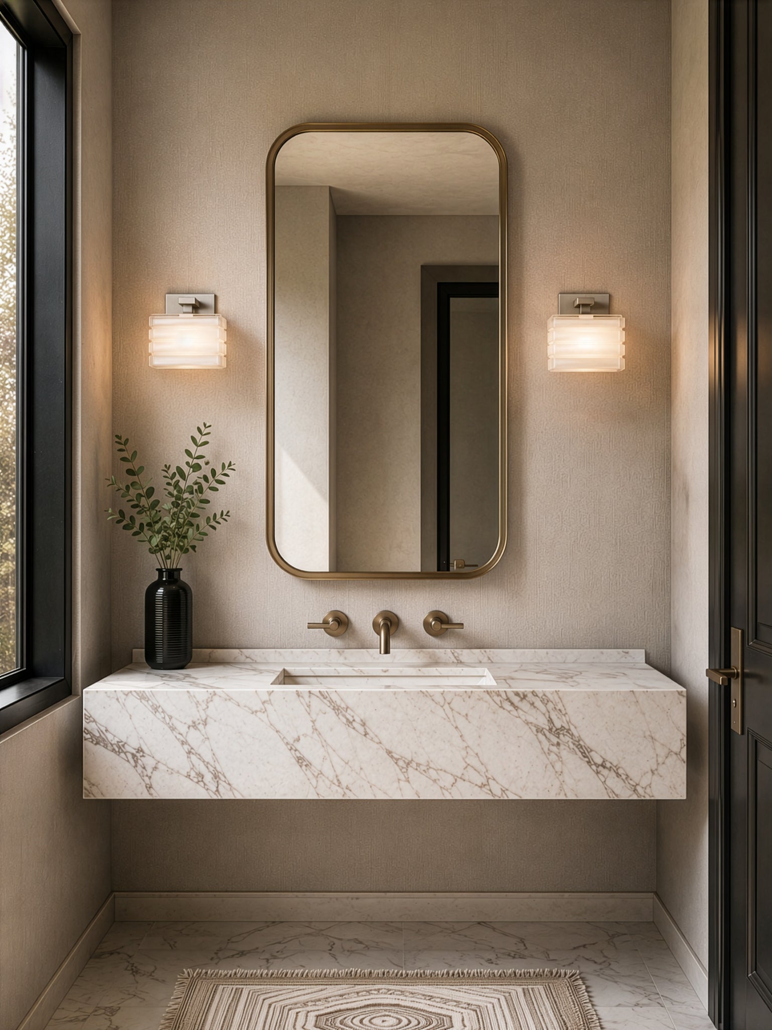 Sardinia On Trend Brushed Nickel Wall Light Single Bath Vanity