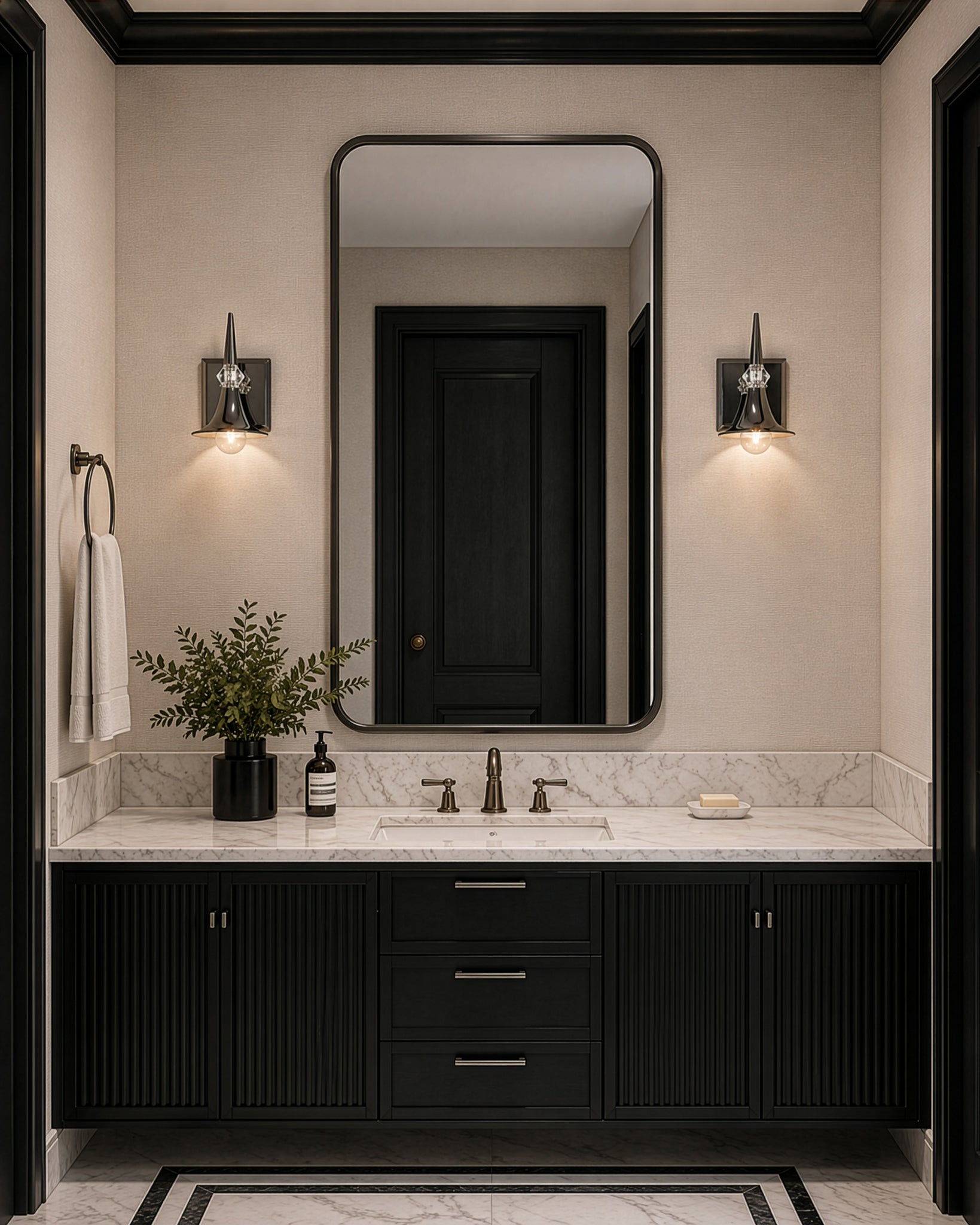 Tromba Tailored Black Chrome Wall Sconce