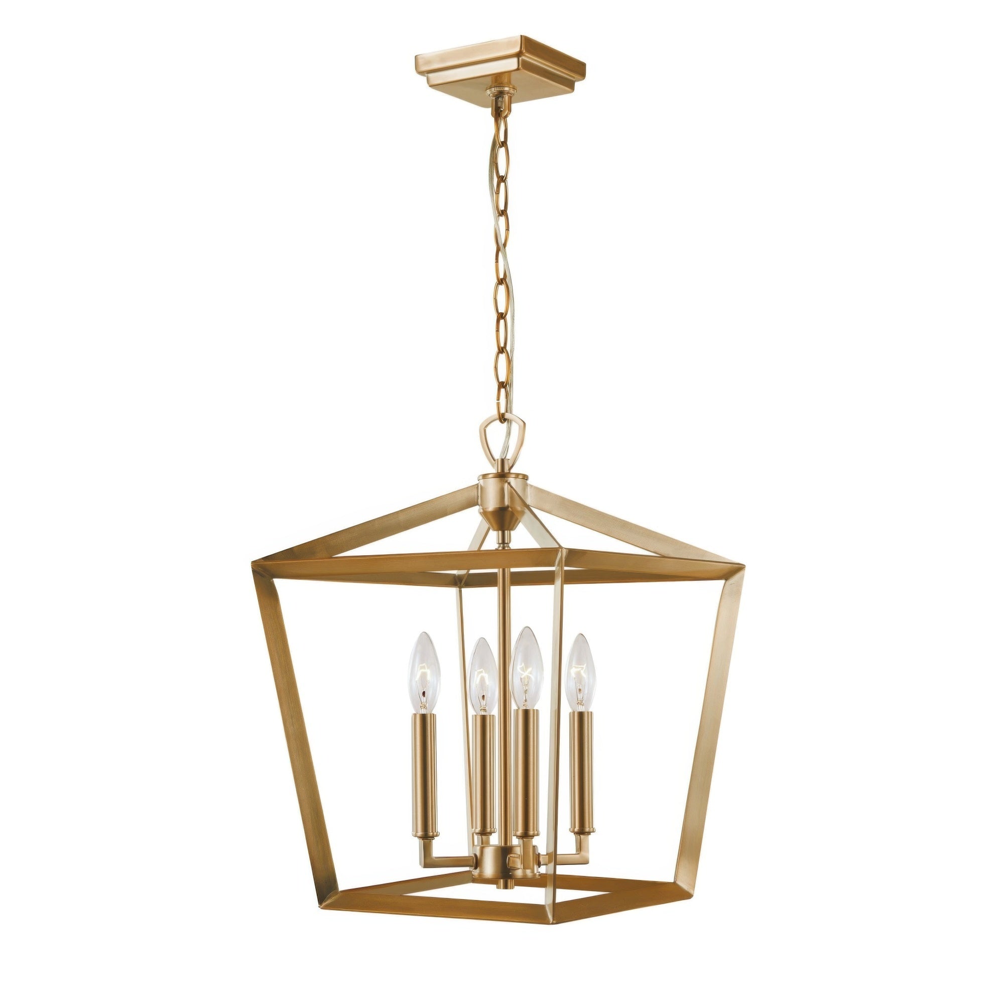 York Architectural Foyer Brushed Brass Pendant