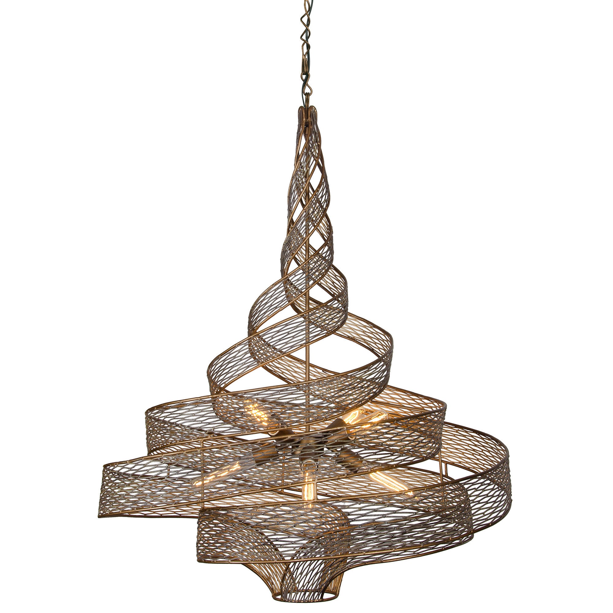 Flow 6-Light Large Twist Pendant - Hammered Ore