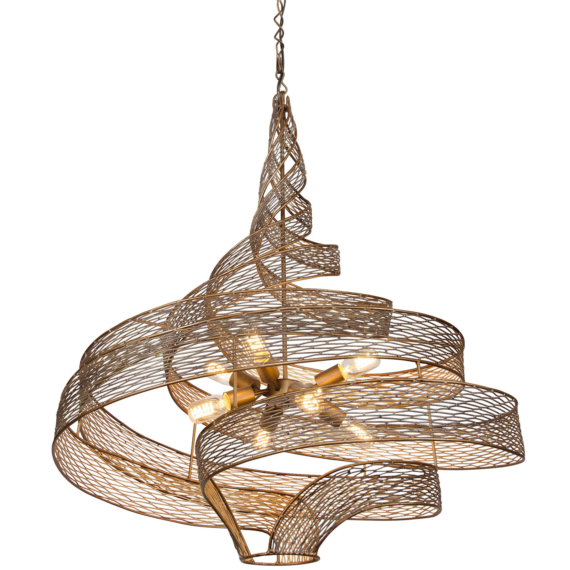 Flow 8-Light Twist Pendant - Hammered Ore