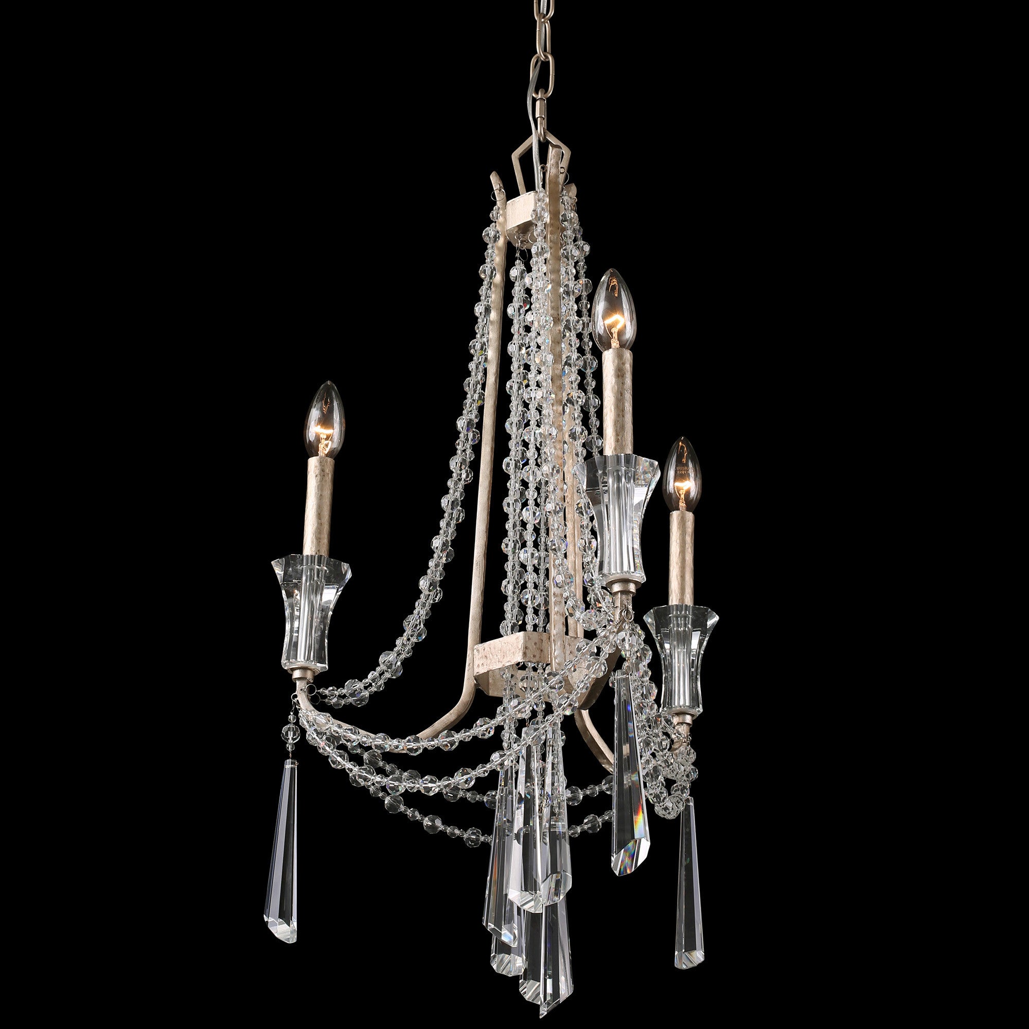 Barcelona 3-Light Crystal Chandelier - Transcend Silver