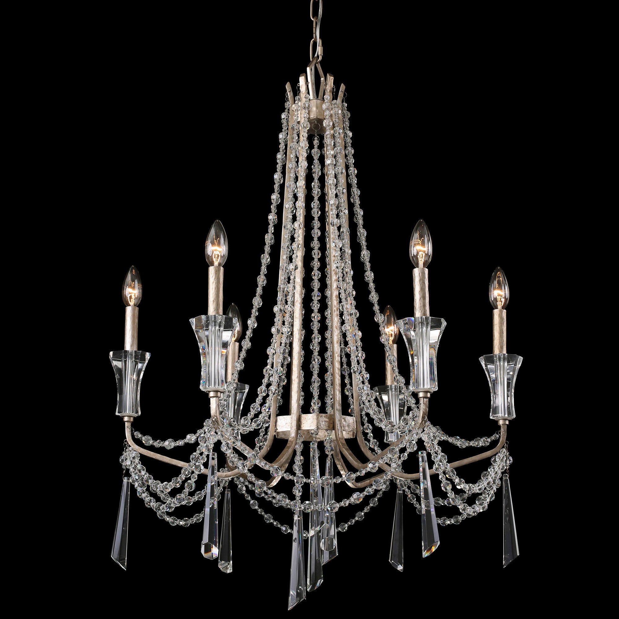 Barcelona 6-Light Crystal Chandelier - Transcend Silver