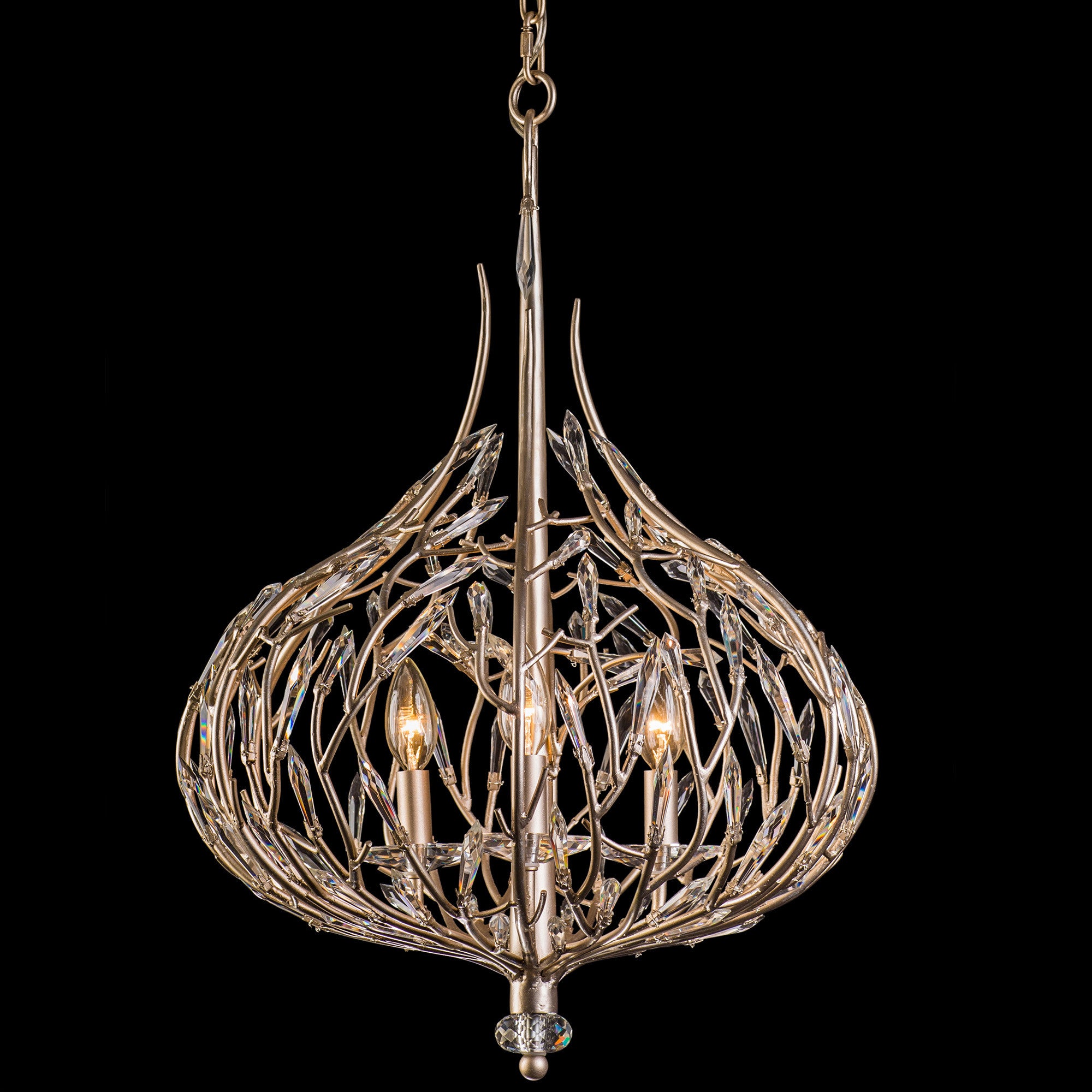 Bask 3-Light Crystal Pendant - Gold Dust