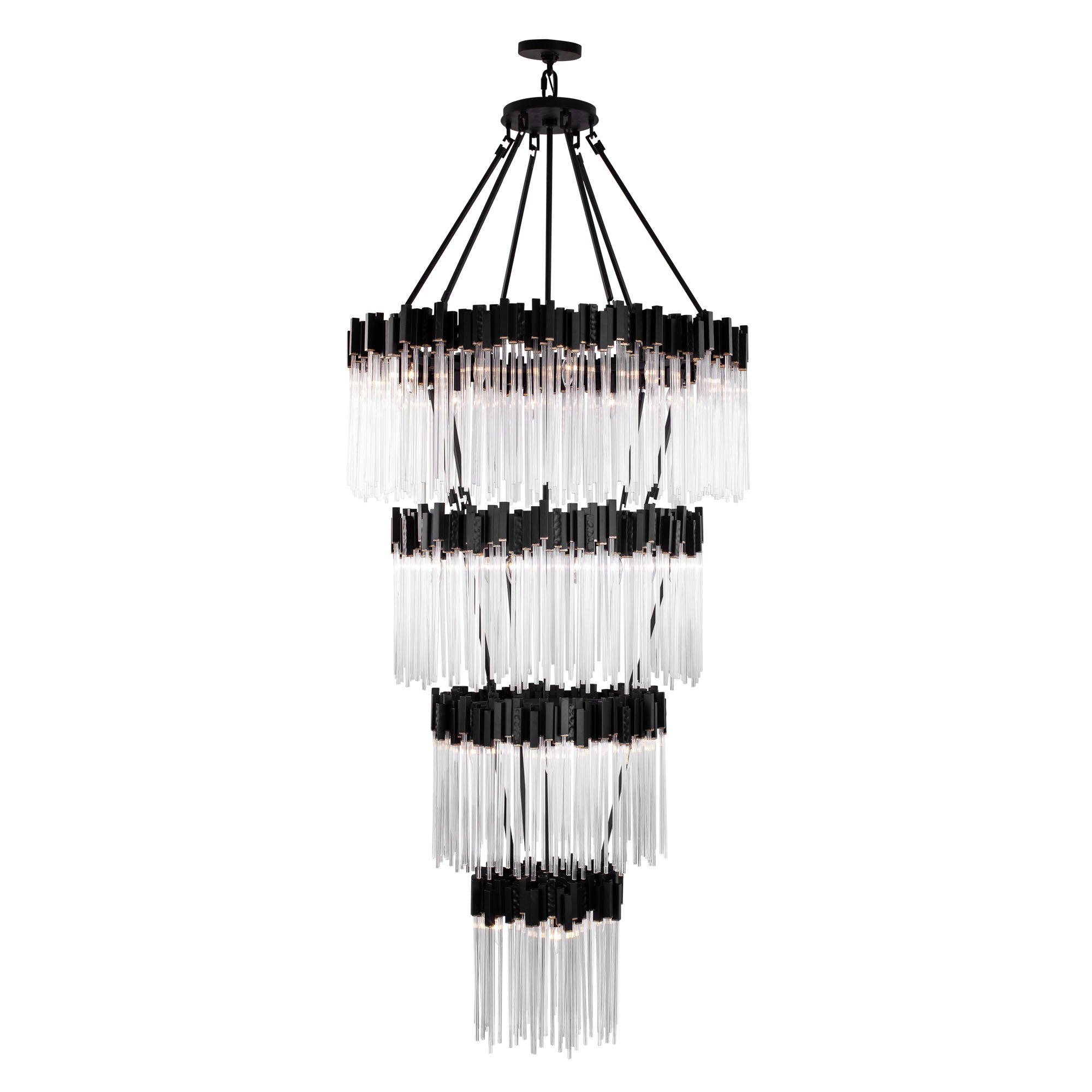 Matrix 30-Light 4-Tier Chandelier - Matte Black/French Gold