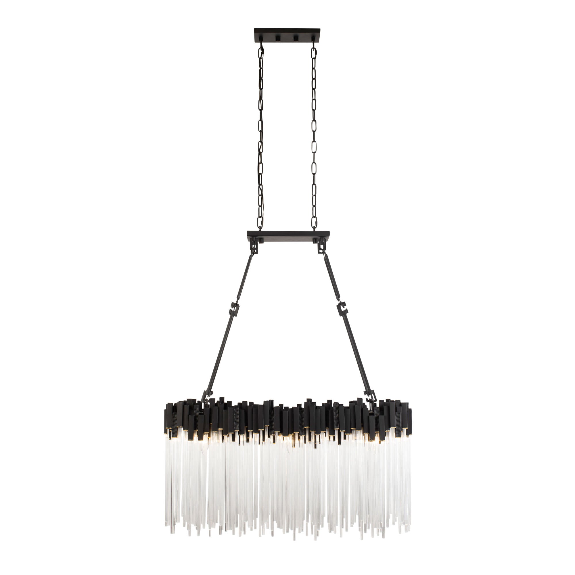 Matrix 6-Light Linear Pendant - Matte Black/French Gold