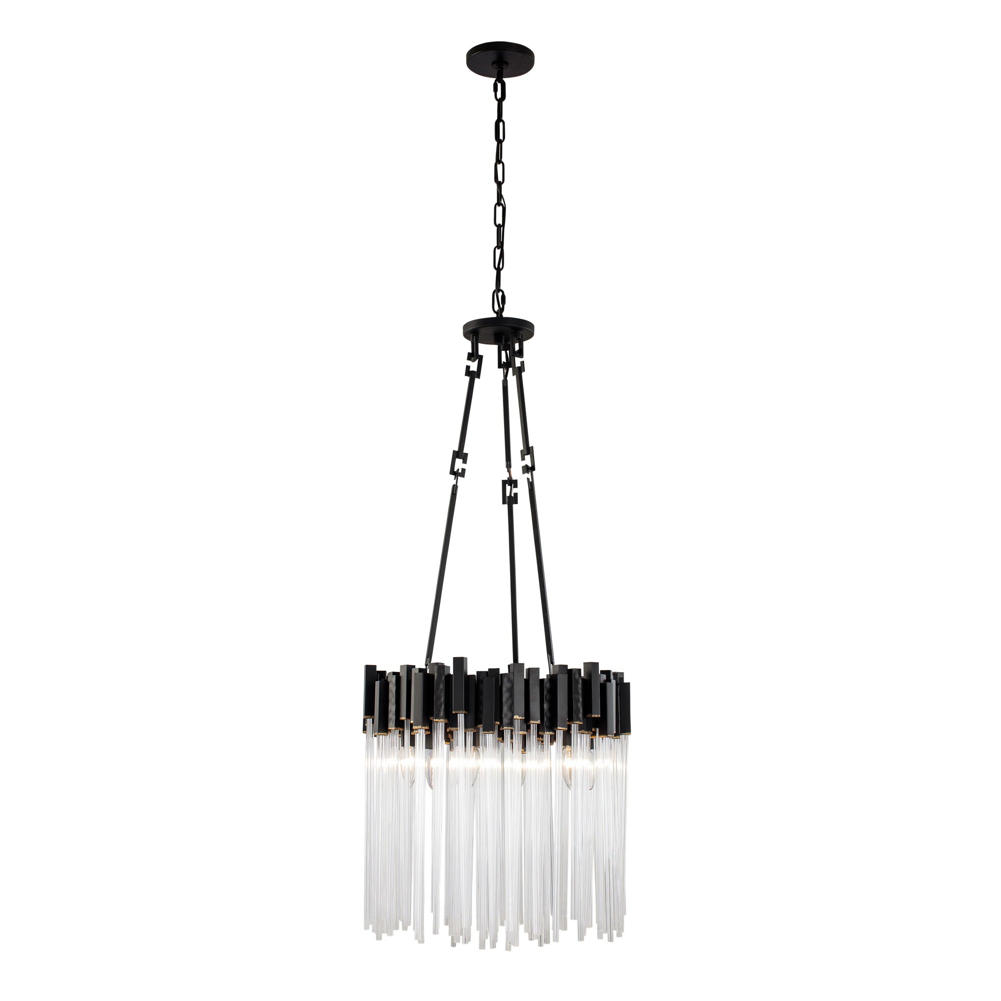Matrix 6-Light Pendant - Matte Black/French Gold