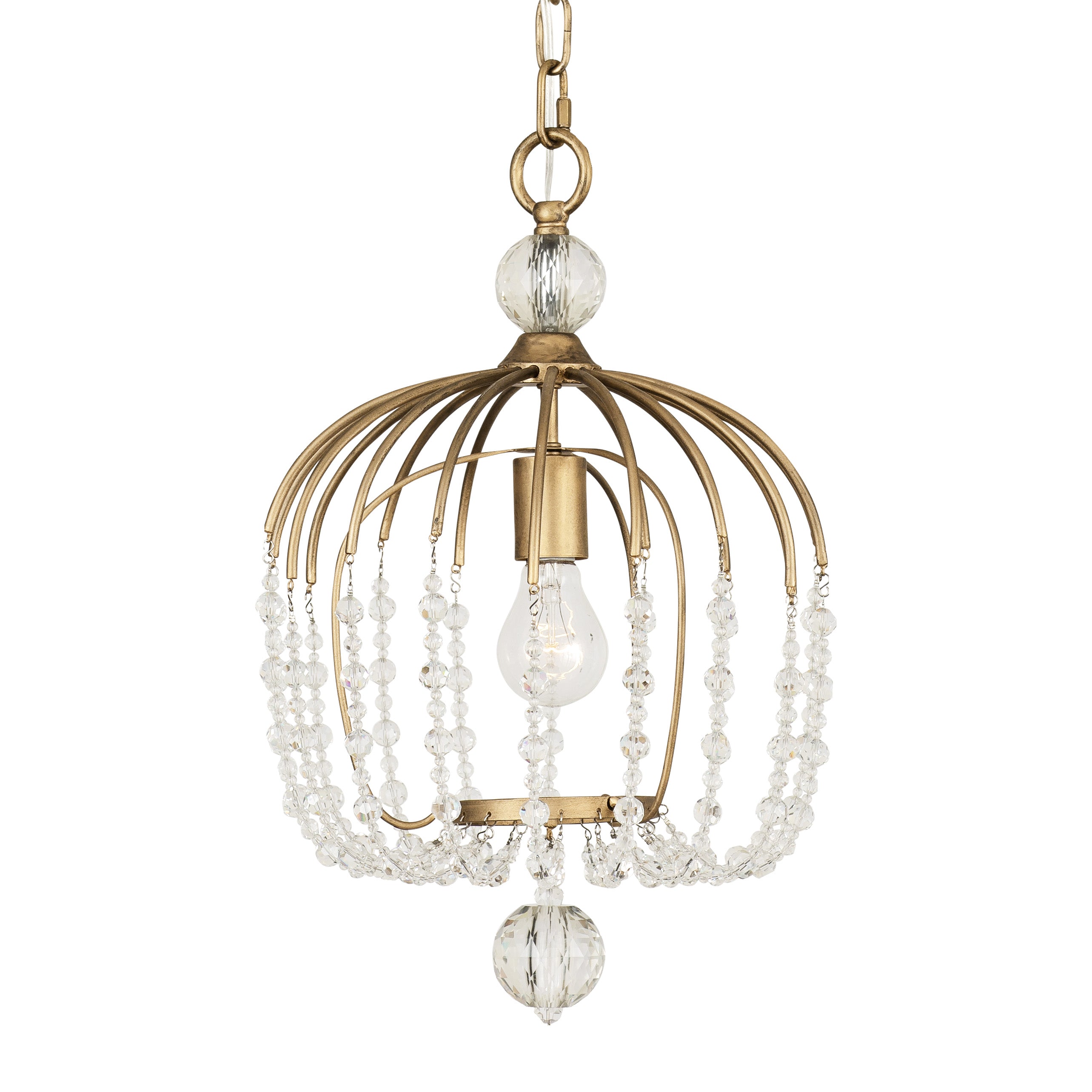 Voliere 1-Light Crystal Pendant - Havana Gold