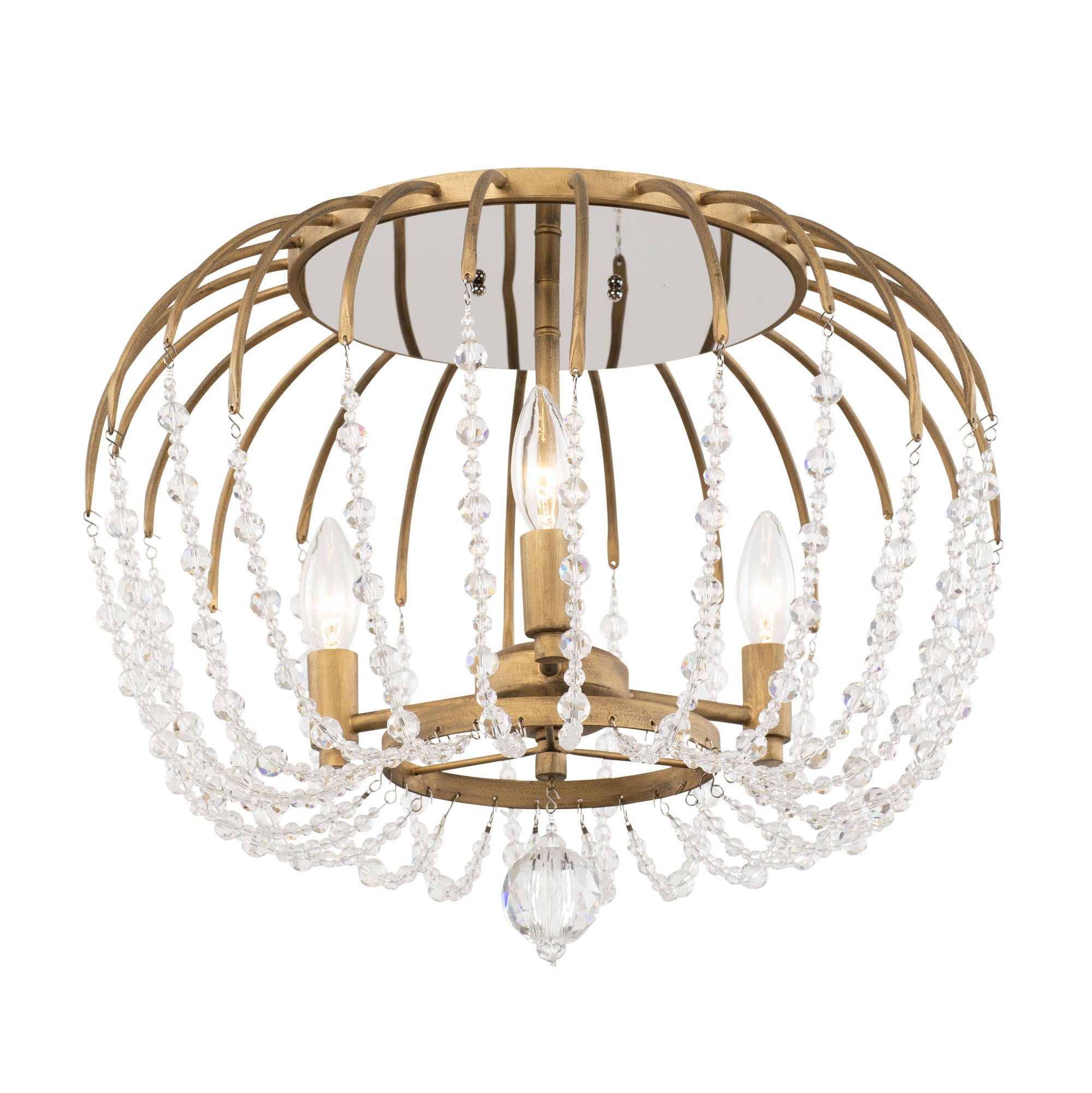 Voliere 3-Light Semi-Flush - Havana Gold