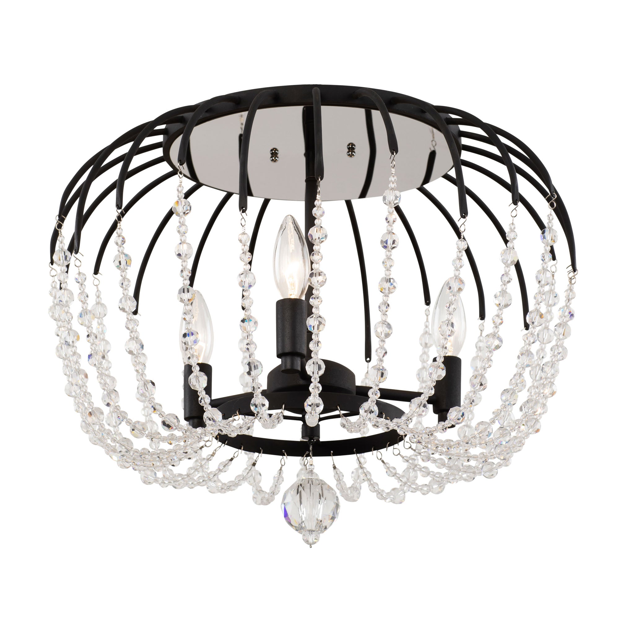 Voliere 3-Light Semi-Flush - Matte Black