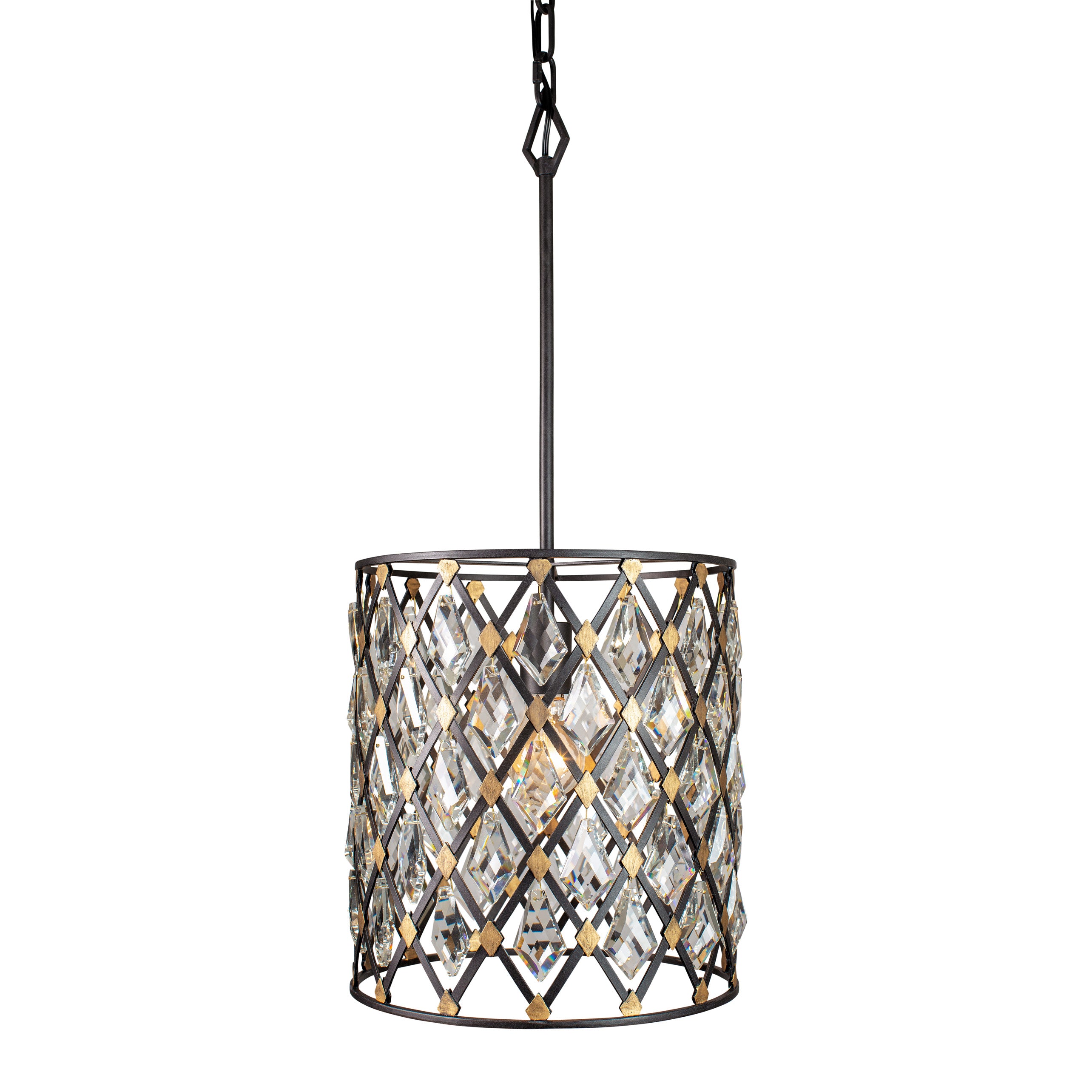Windsor 1-Light Crystal Pendant - Carbon/Havana Gold
