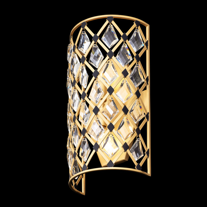Windsor 345W02FGMB 2-Light Wall Sconce - French Gold/Matte Black