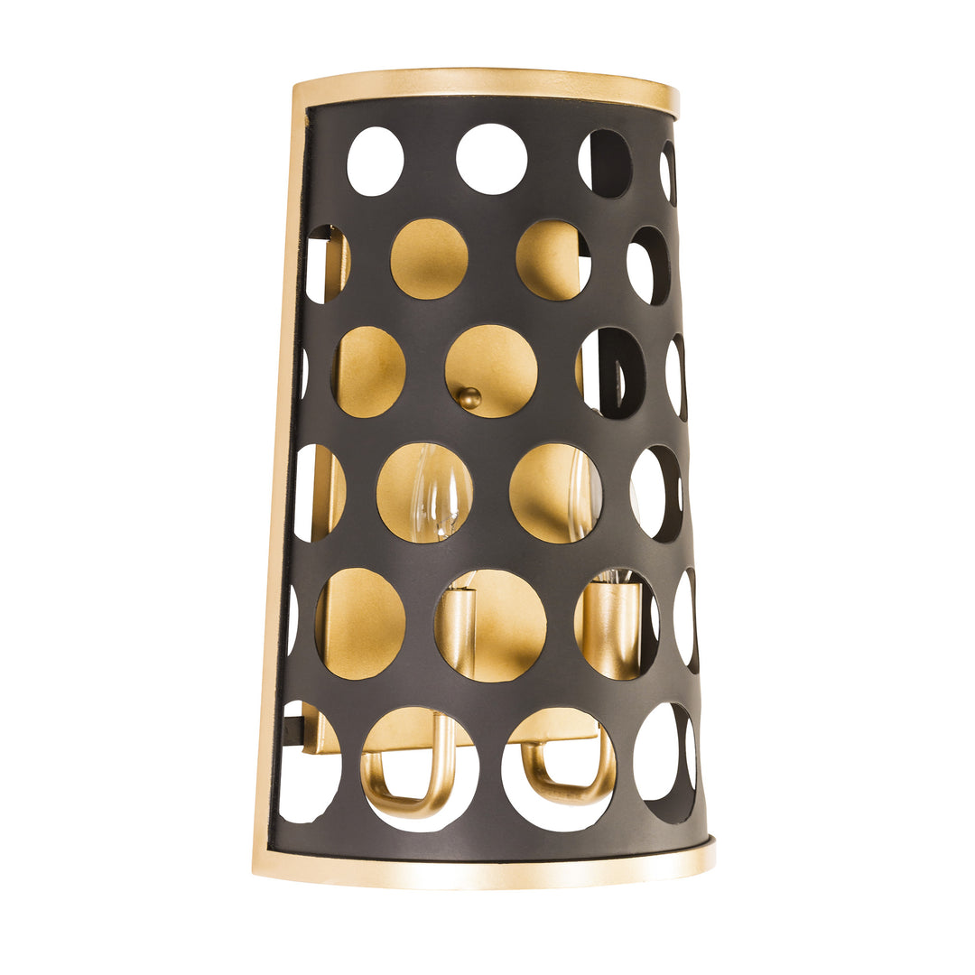 Bailey 346W02MBFG 2-Light Wall Sconce - Matte Black/French Gold