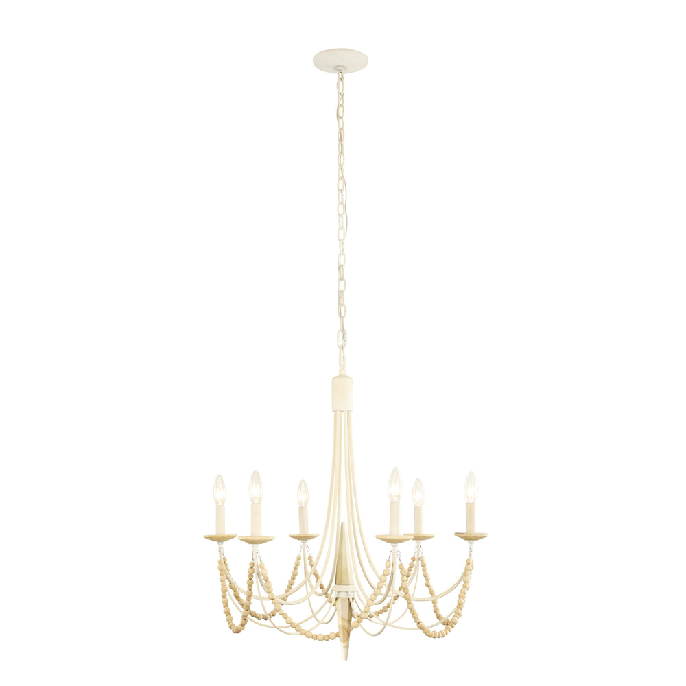 Brentwood 350C06CW 6-Lt Chandelier - Country White