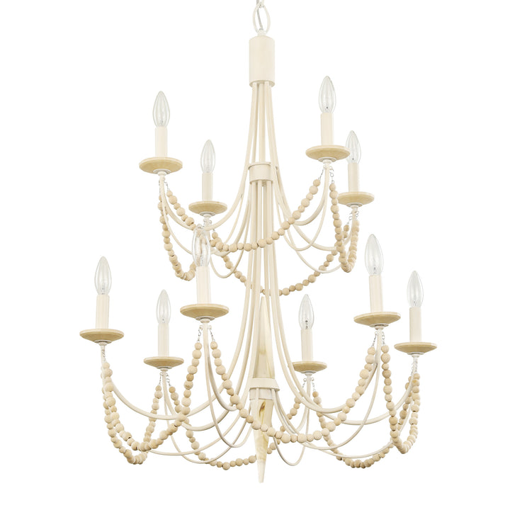 Brentwood 350C10CW 10-Lt 2-Tier Chandelier - Country White