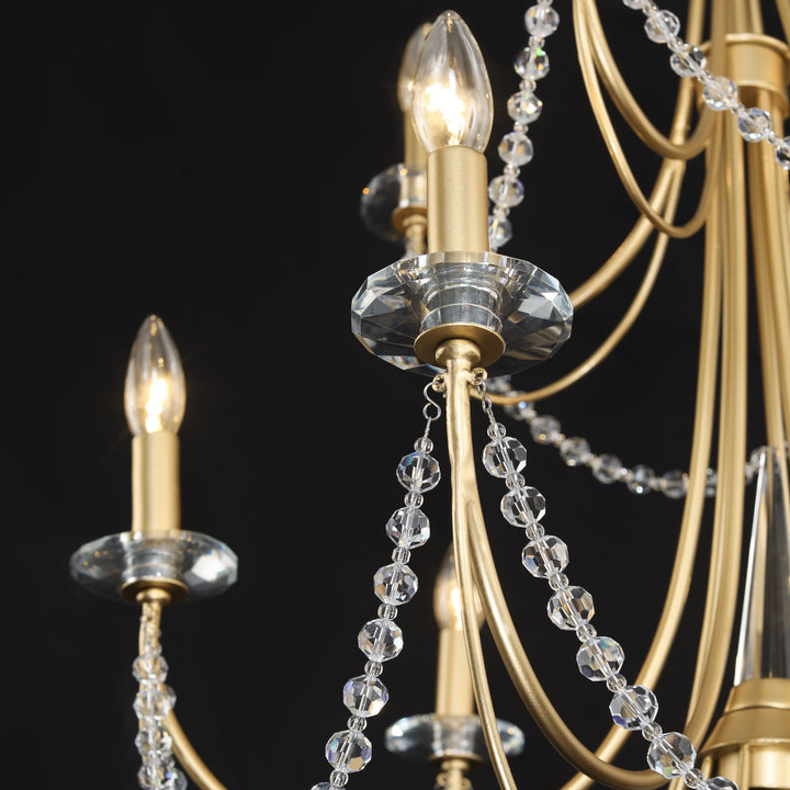 Brentwood 350C10FG 10-Lt 2-Tier Chandelier - French Gold