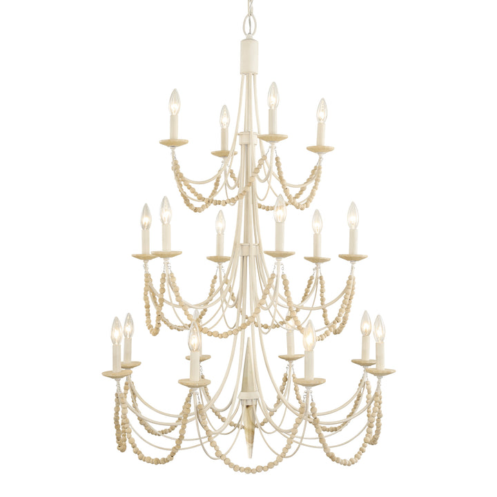 Brentwood 350C18CW 18-Lt 3-Tier Chandelier - Country White