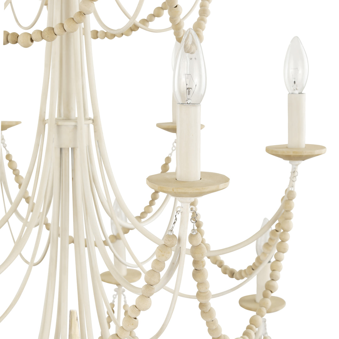 Brentwood 350C18CW 18-Lt 3-Tier Chandelier - Country White