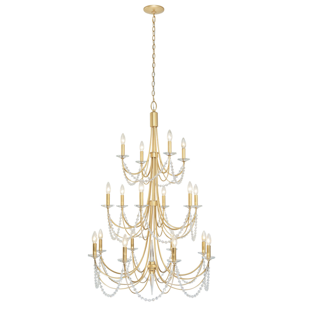 Brentwood 350C18FG 18-Lt 3-Tier Chandelier - French Gold