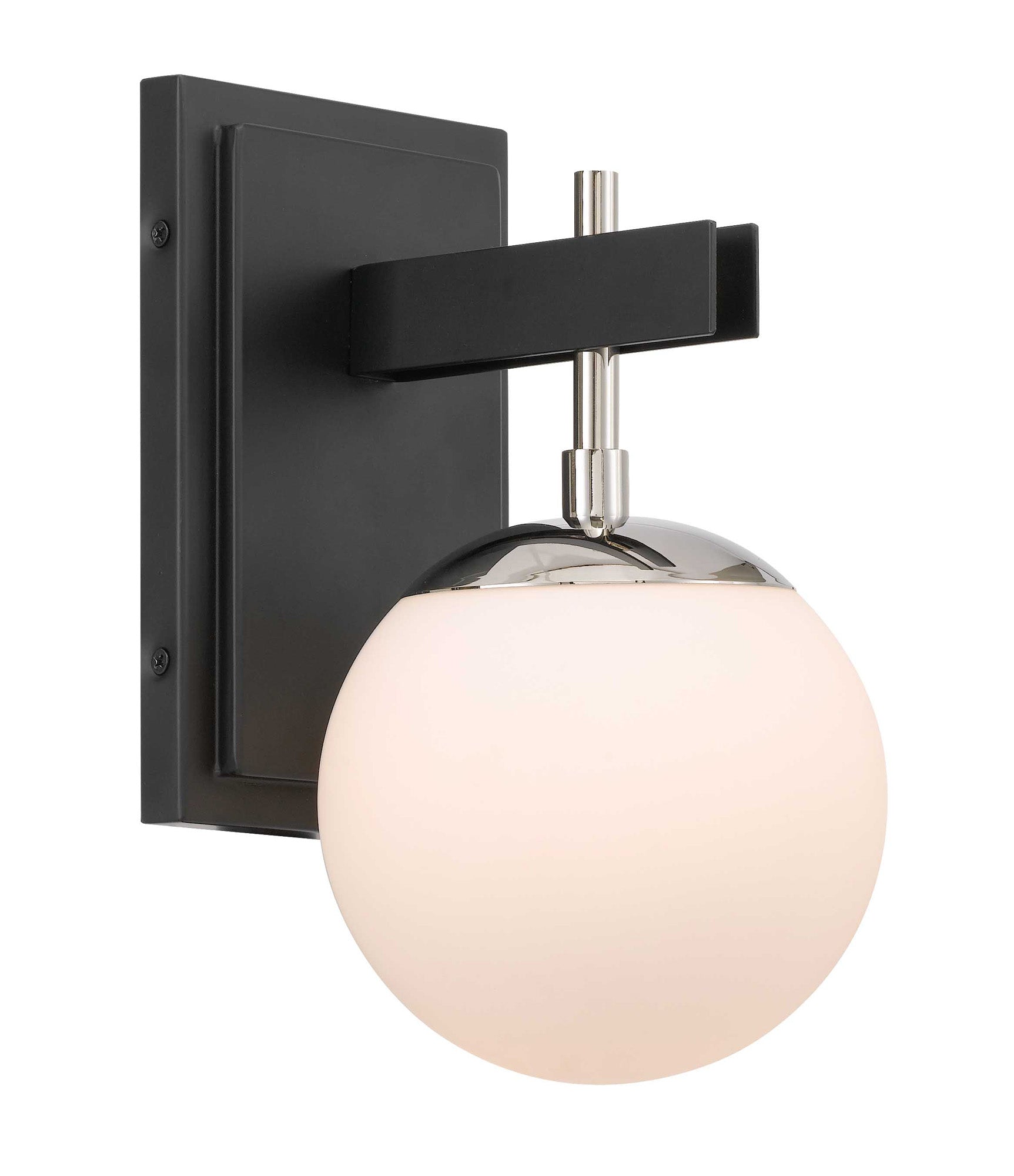 Allie 352B01BLPN 1-Lt Bath Fixture - Black/Polished Nickel