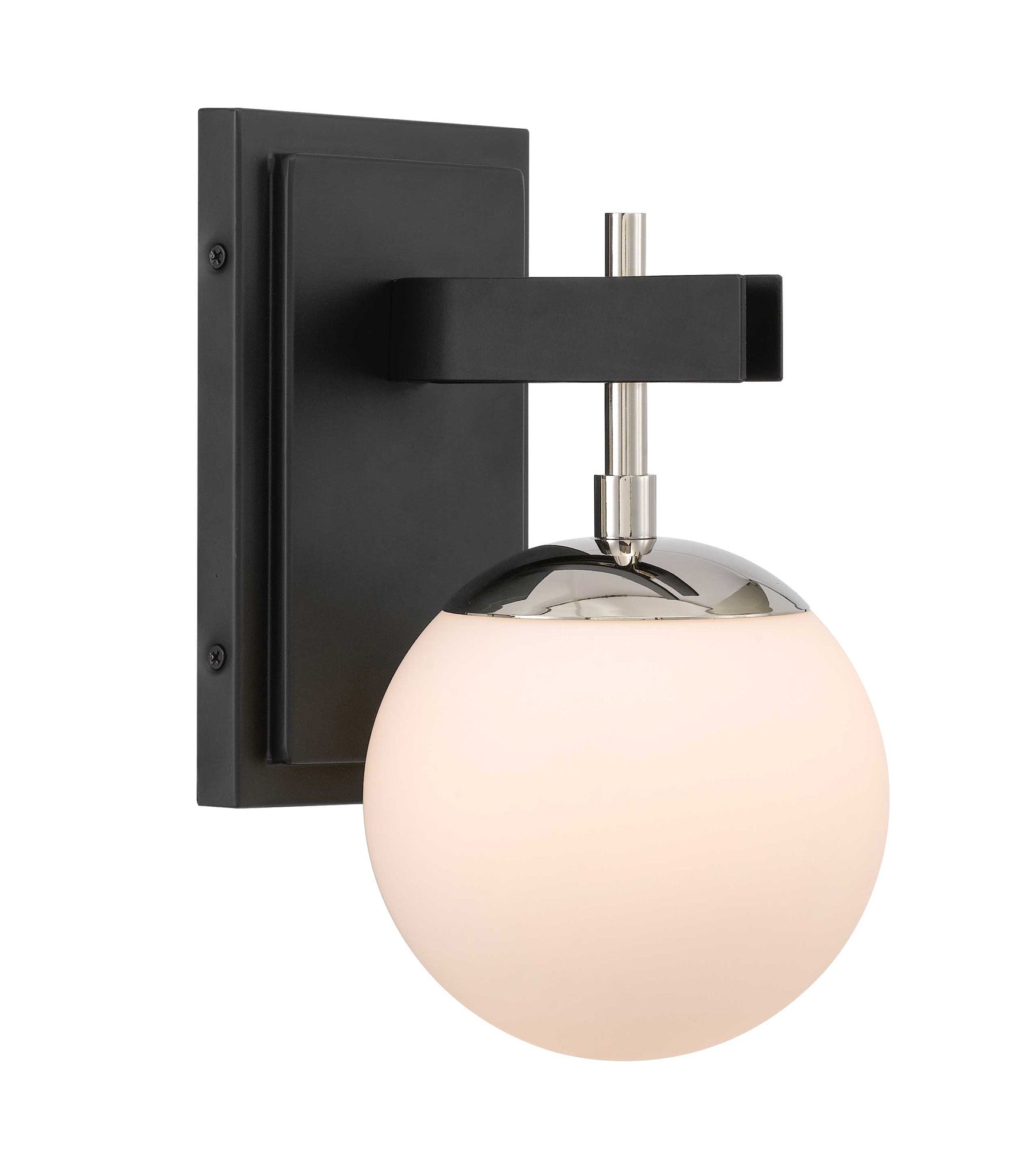 Allie 352B01BLPN 1-Lt Bath Fixture - Black/Polished Nickel