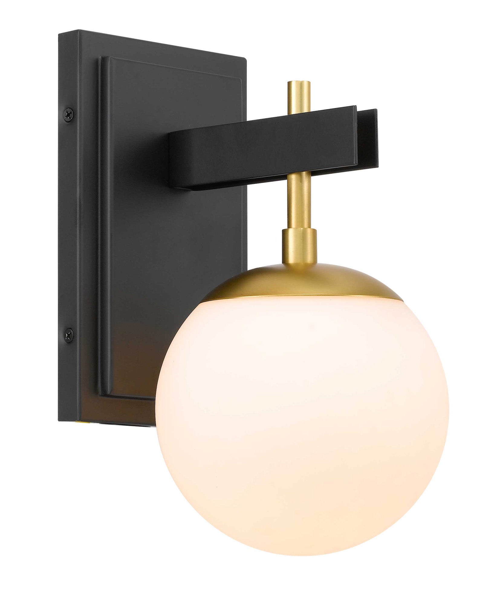 Allie 352B01BLSB 1-Lt Bath Fixture - Black/Satin Brass