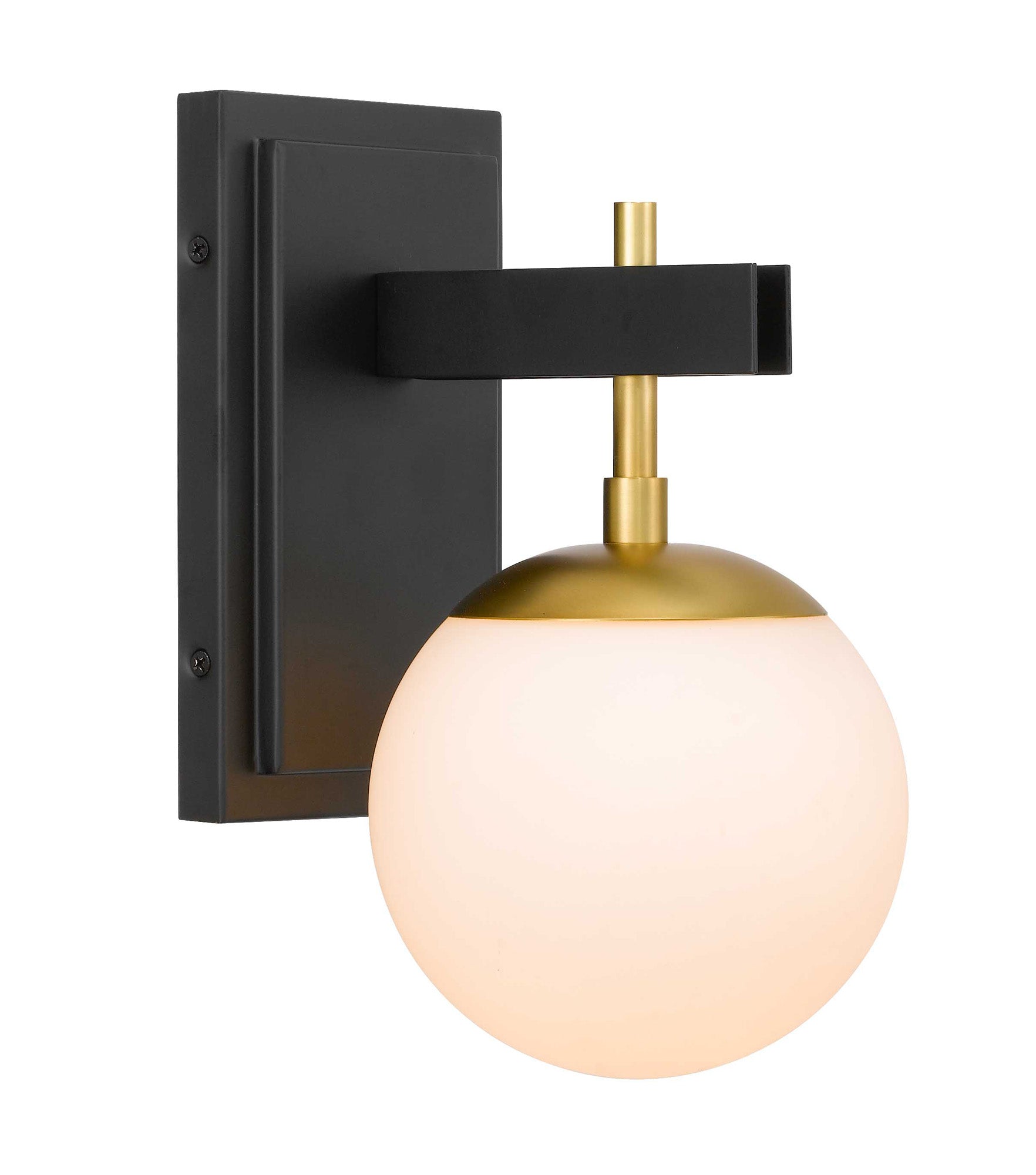 Allie 352B01BLSB 1-Lt Bath Fixture - Black/Satin Brass