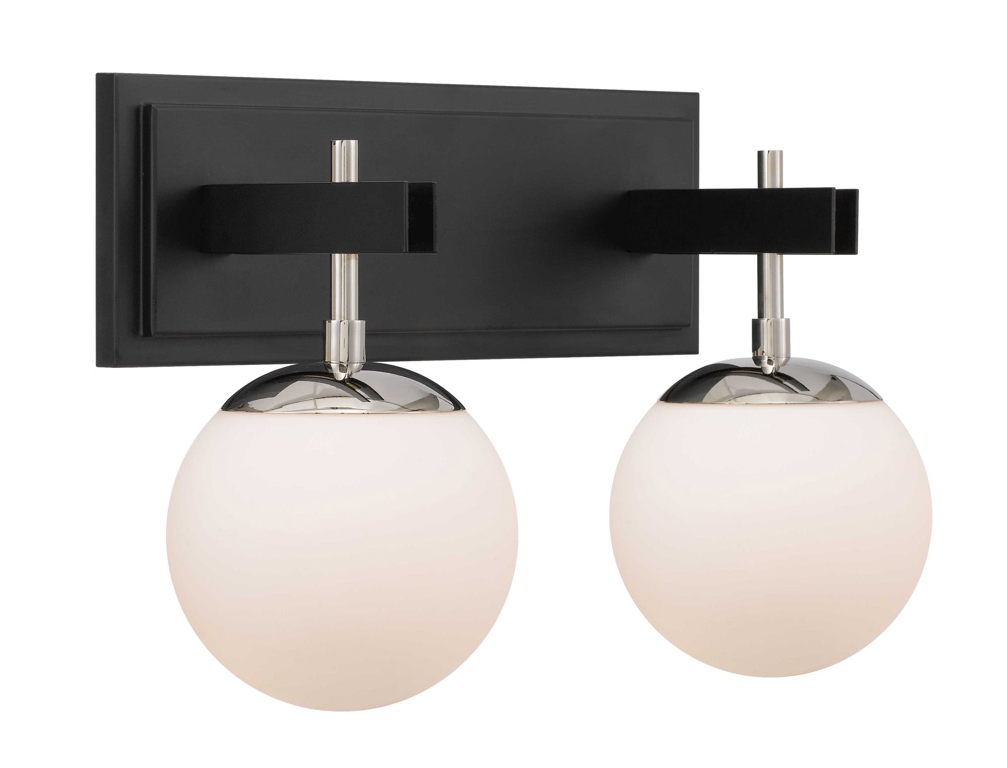 Allie 352B02BLPN 2-Lt Bath Fixture - Black/Polished Nickel